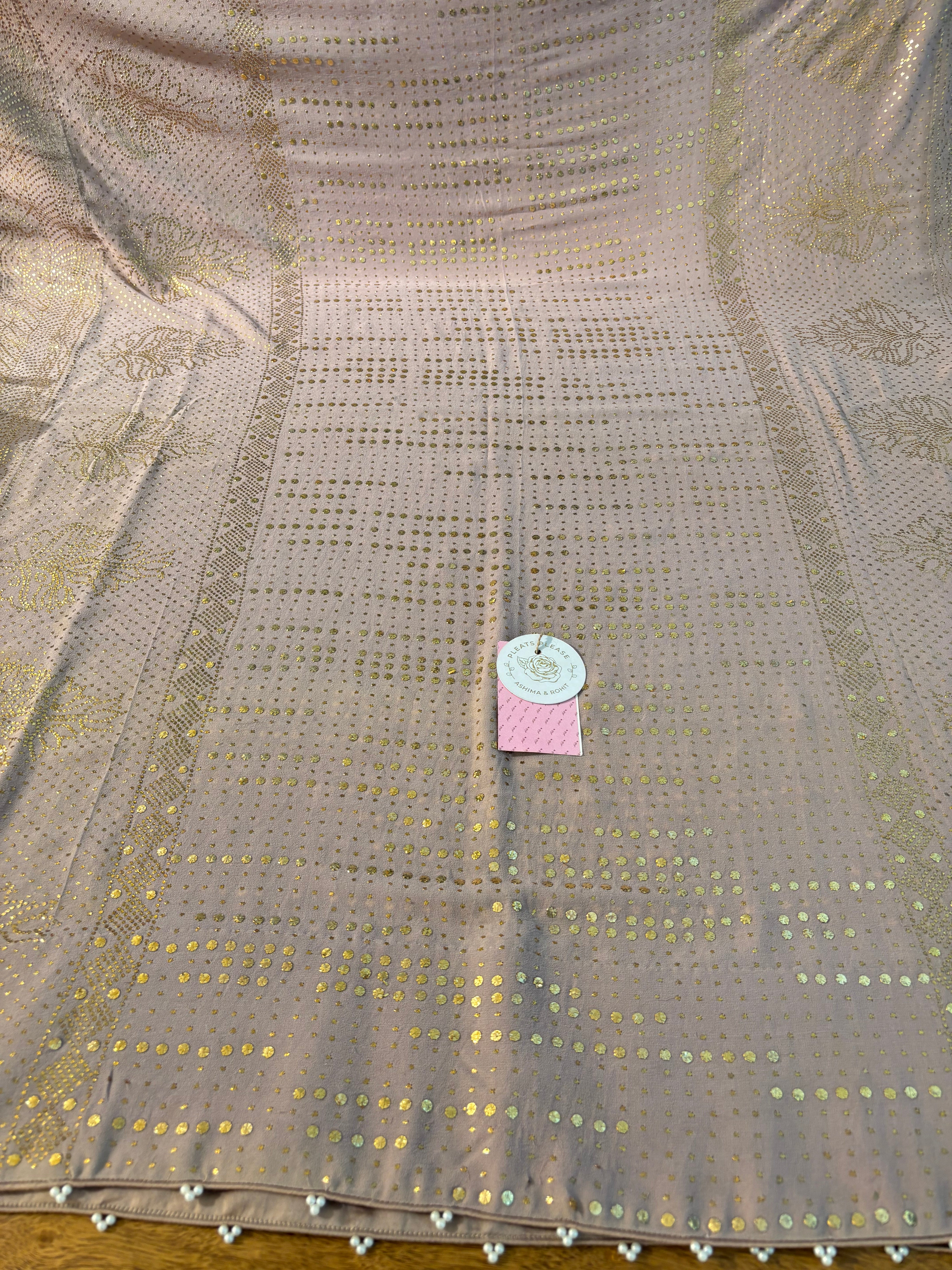 Ash Grey Pure Organza Mukaish Dupatta