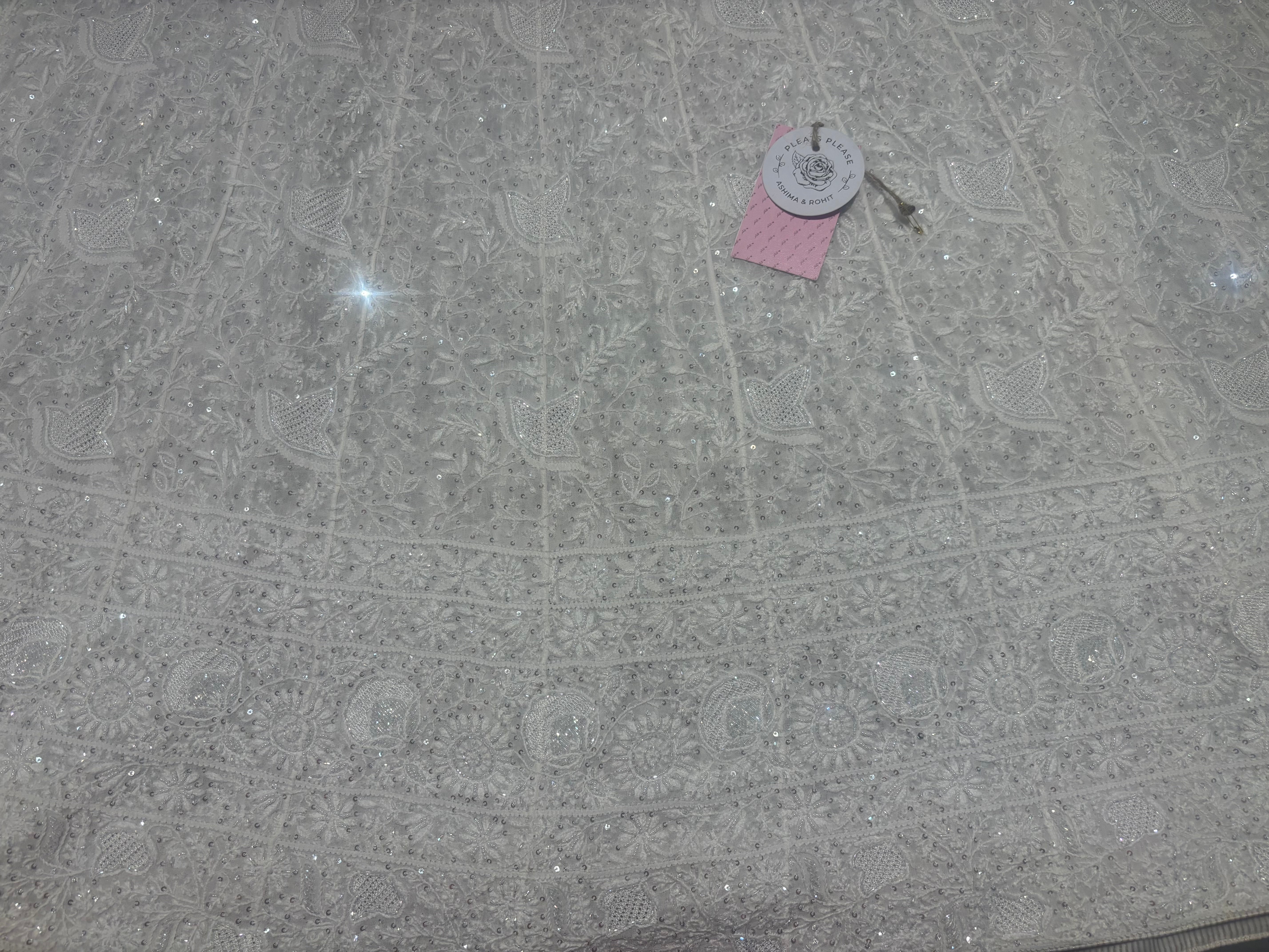 Dyeable Pure And Premium Georgette Chikankari Anarkali And Dupatta Set