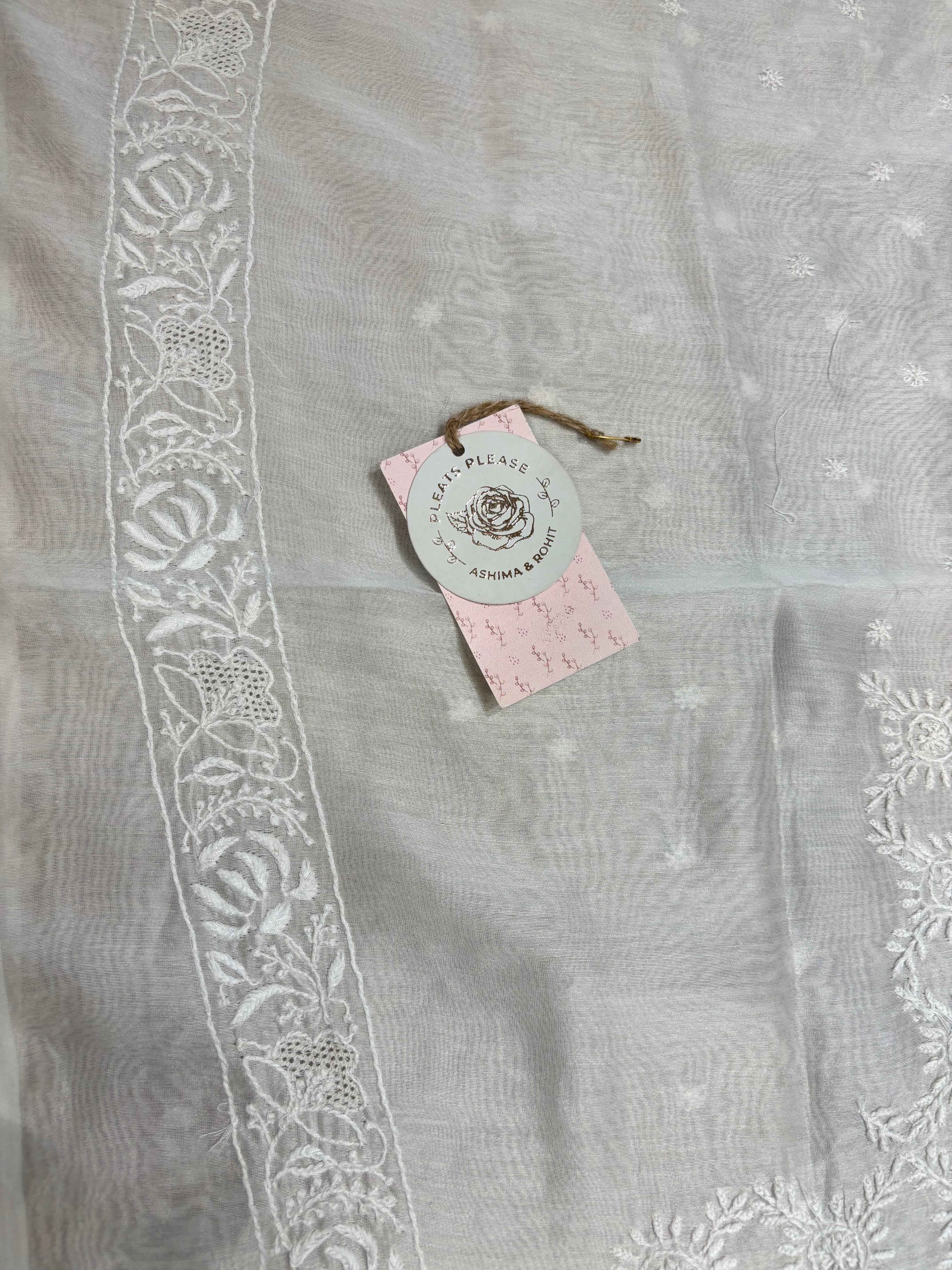 Dyeable Chanderi Silk Chikankari Men’s kurta - Pleats PleaseChikankari