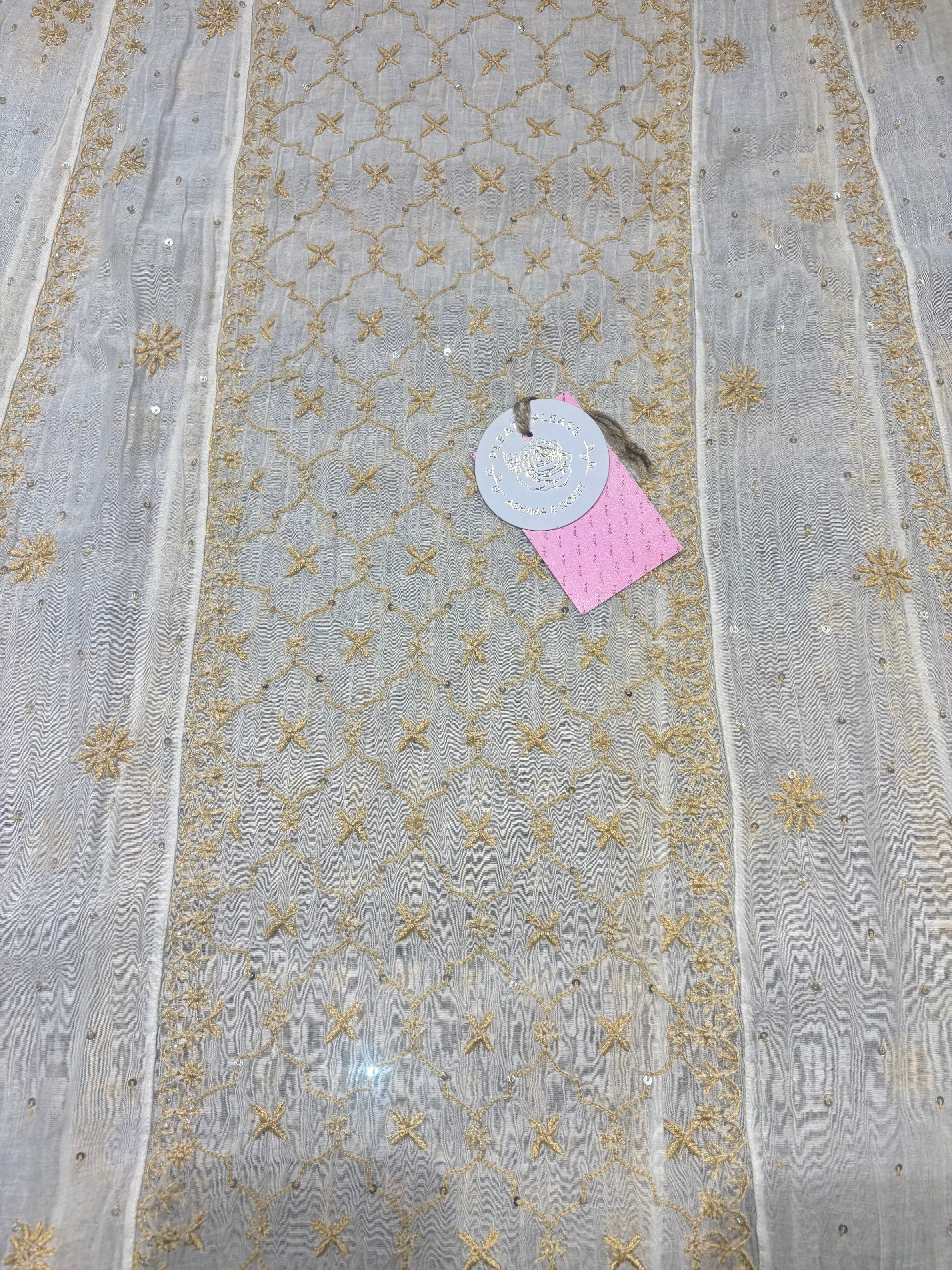 Dyeable Chanderi Mul Chikankari Anarkali & Dupatta Set