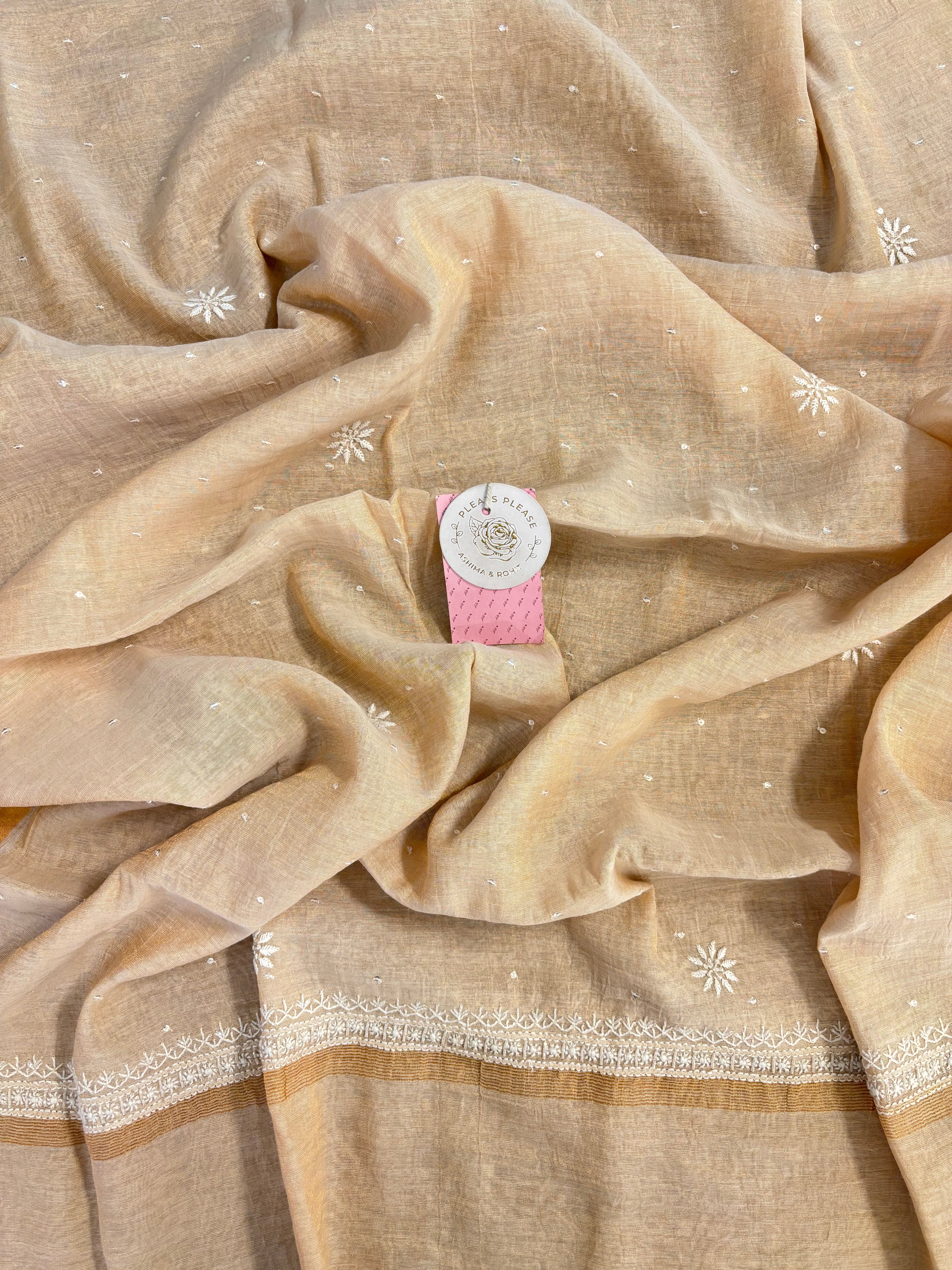 Dyeable Pure Tissue Chikankari Kurta & Dupatta