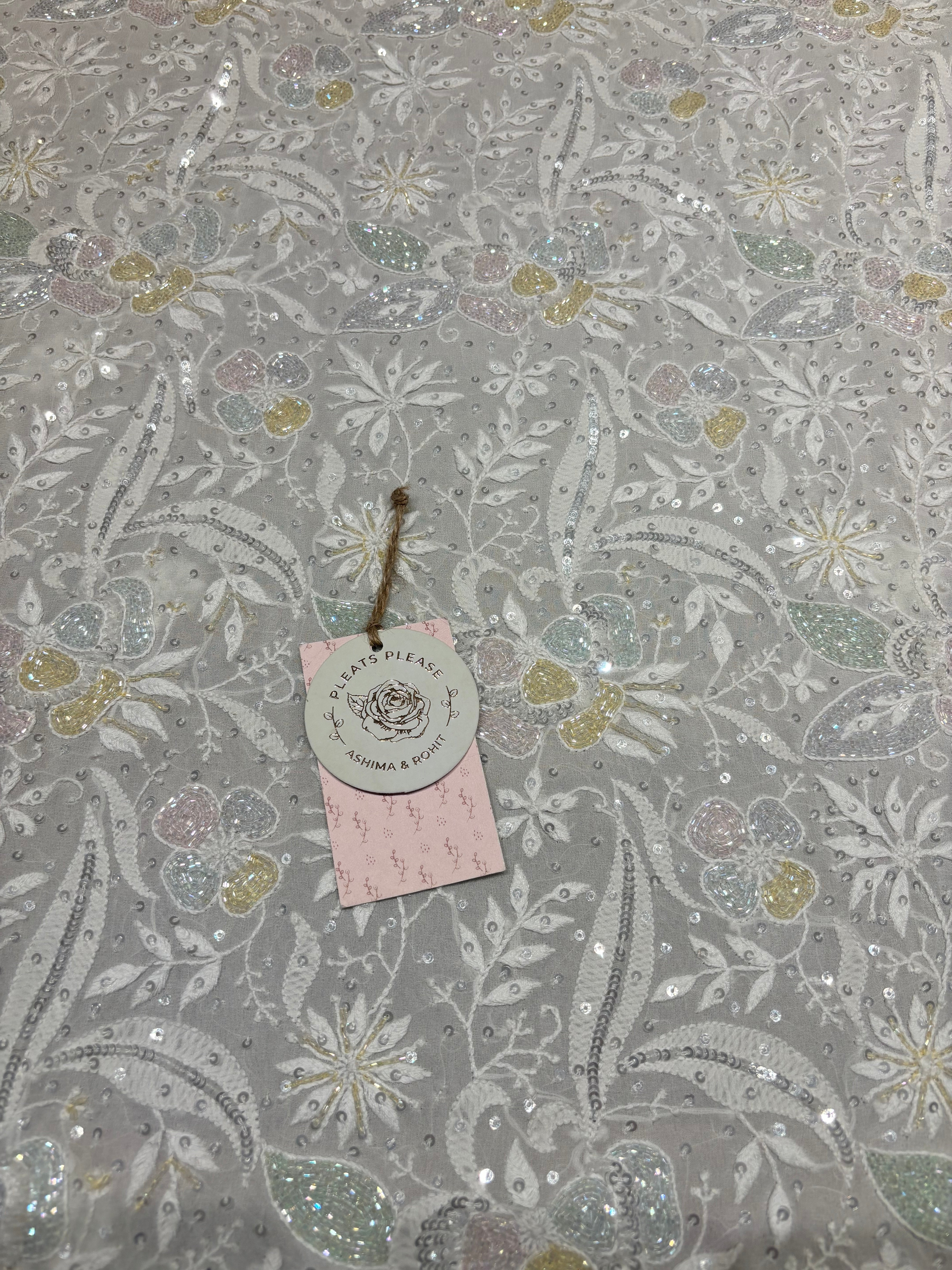 Dyeable Pure And Premium Georgette Chikankari Kurta And Dupatta Set