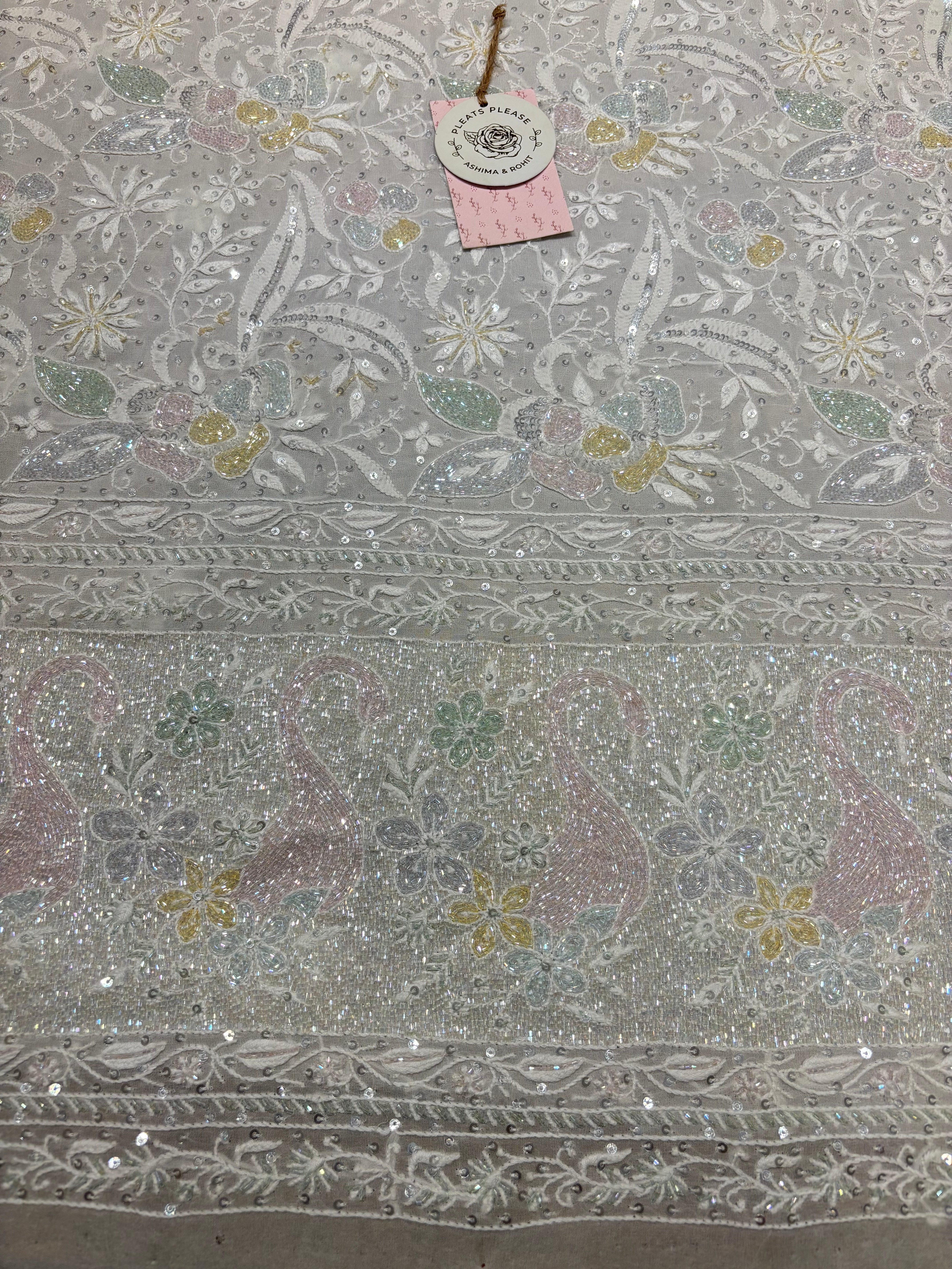 Dyeable Pure And Premium Georgette Chikankari Kurta And Dupatta Set