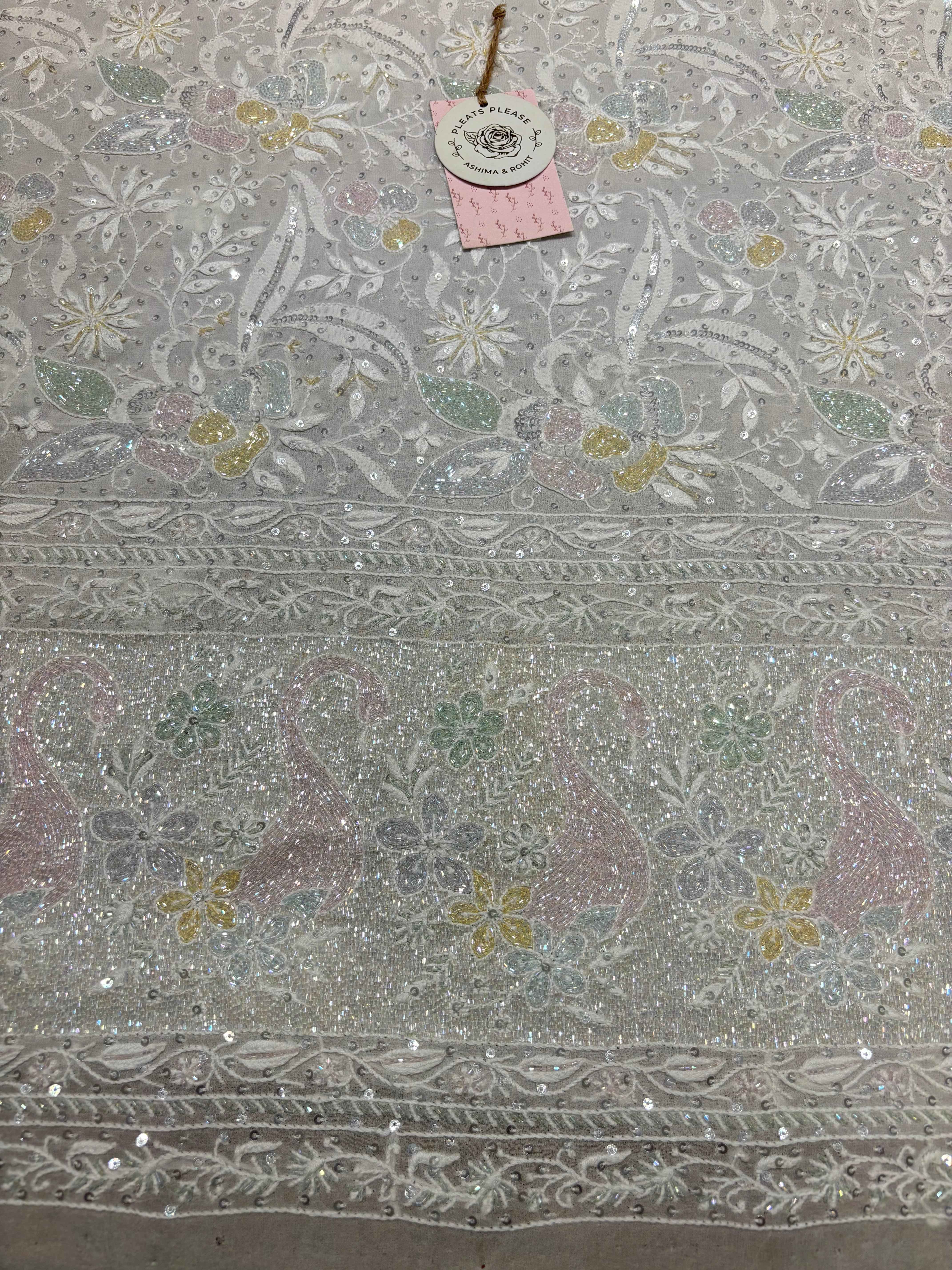 Dyeable Pure And Premium Georgette Chikankari Kurta And Dupatta Set - Pleats PleaseChikankari