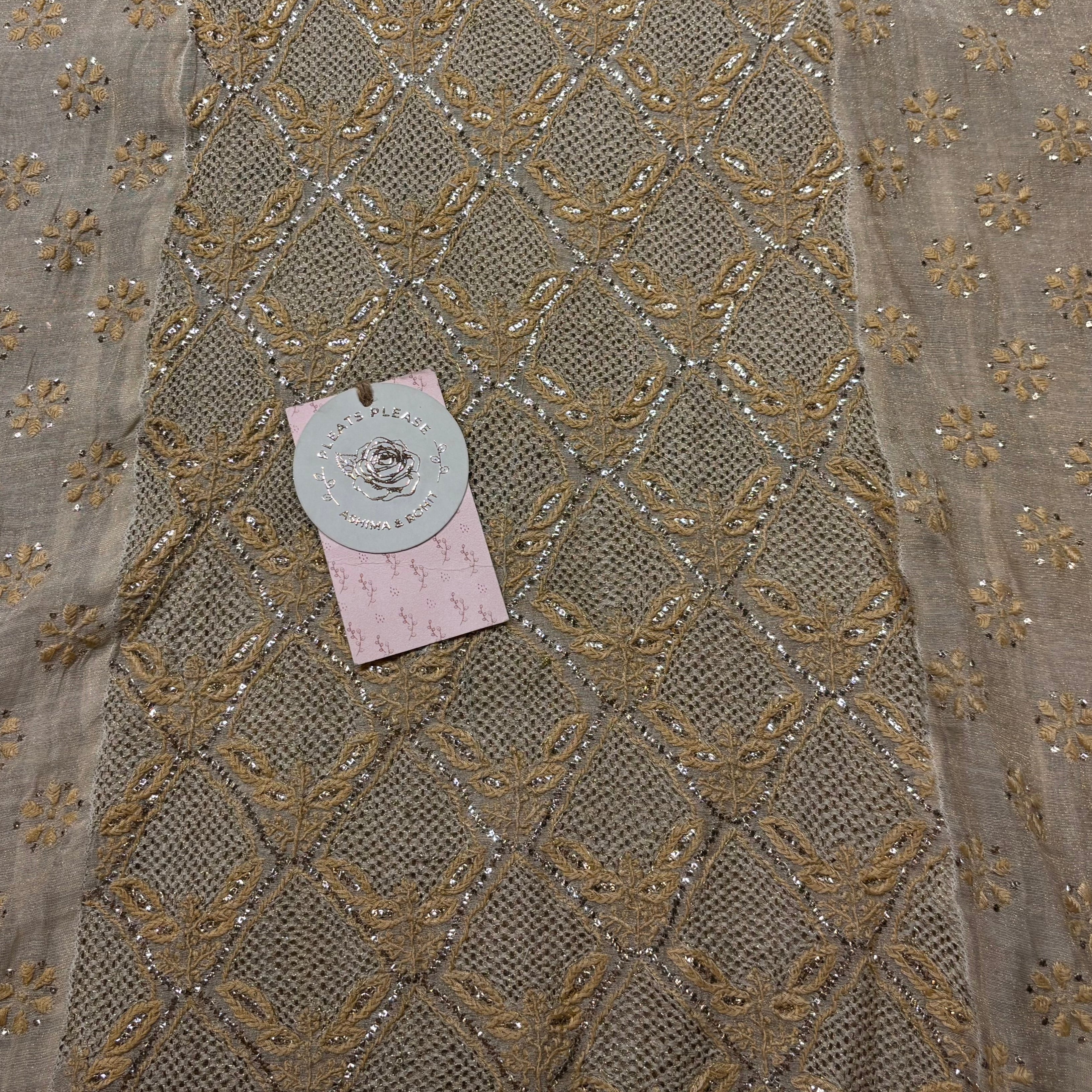 Dyeable Pure and Premium Tissue Chikankari Kurta and Dupatta set