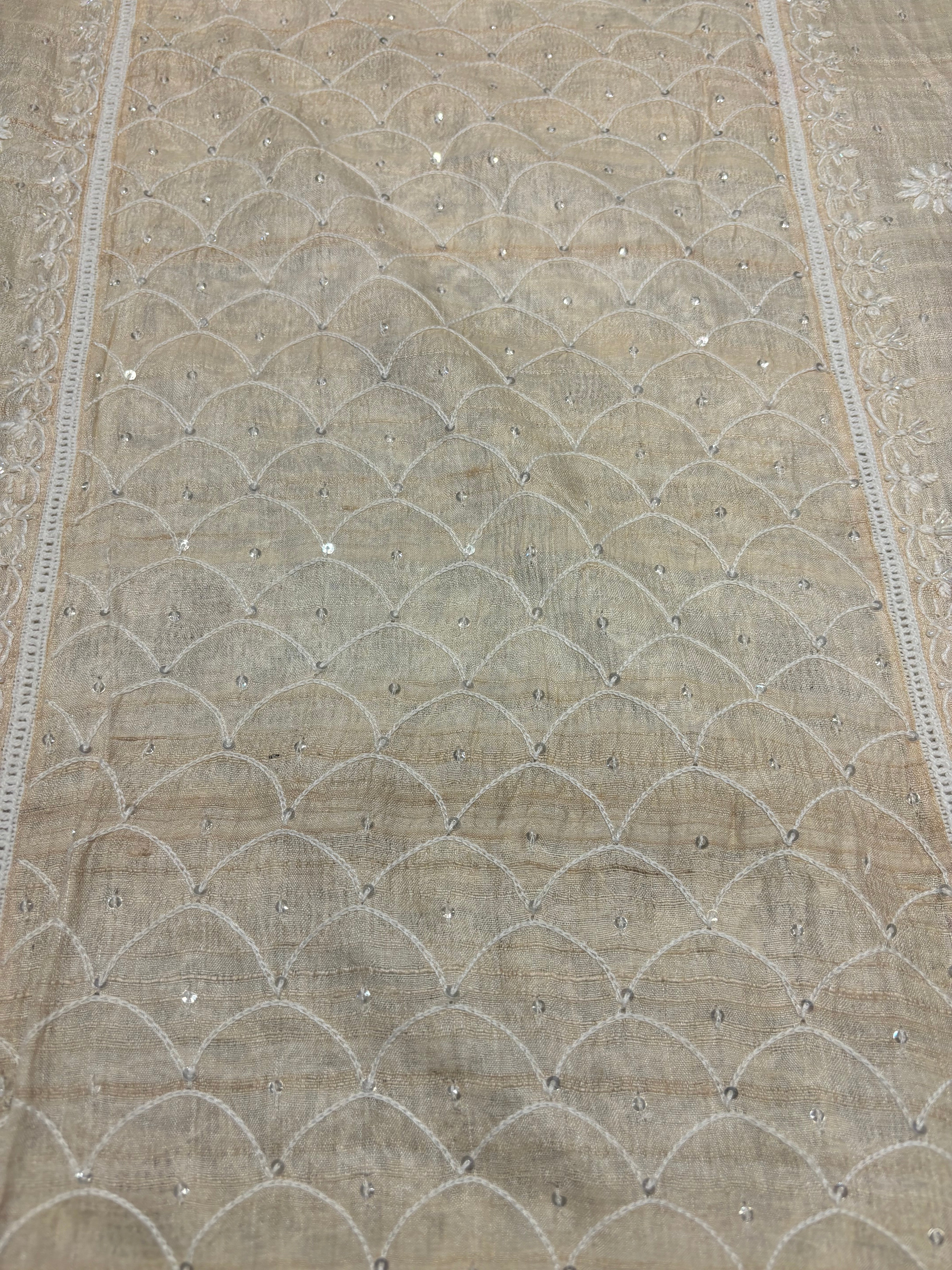Dyeable Silk Chikankari Kurta and dupatta