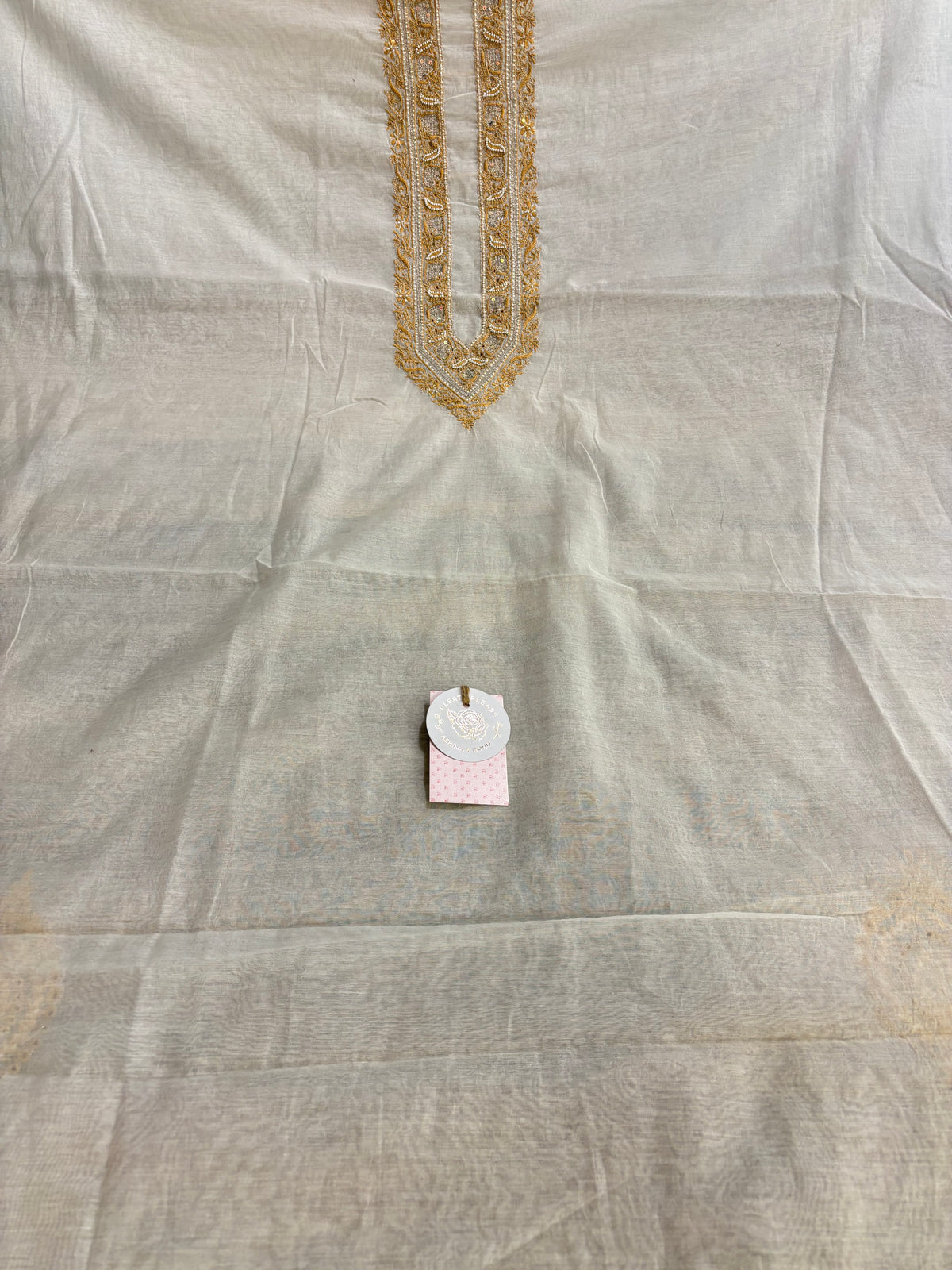 Dyeable Chanderi Silk Chikankari Men’s Kurta