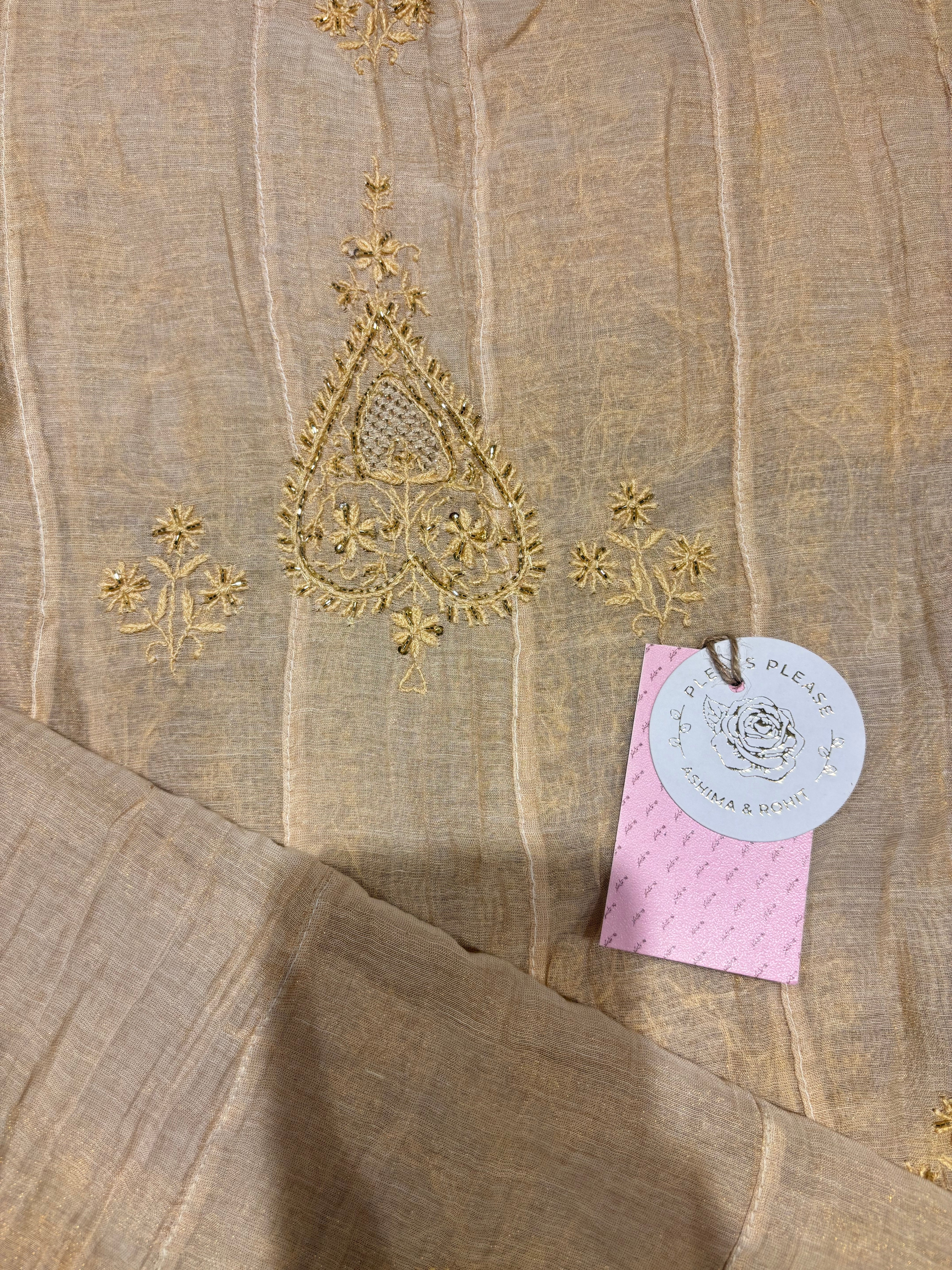 Dyeable Pure & Premium Tissue Chikankari Anarkali and Dupatta set