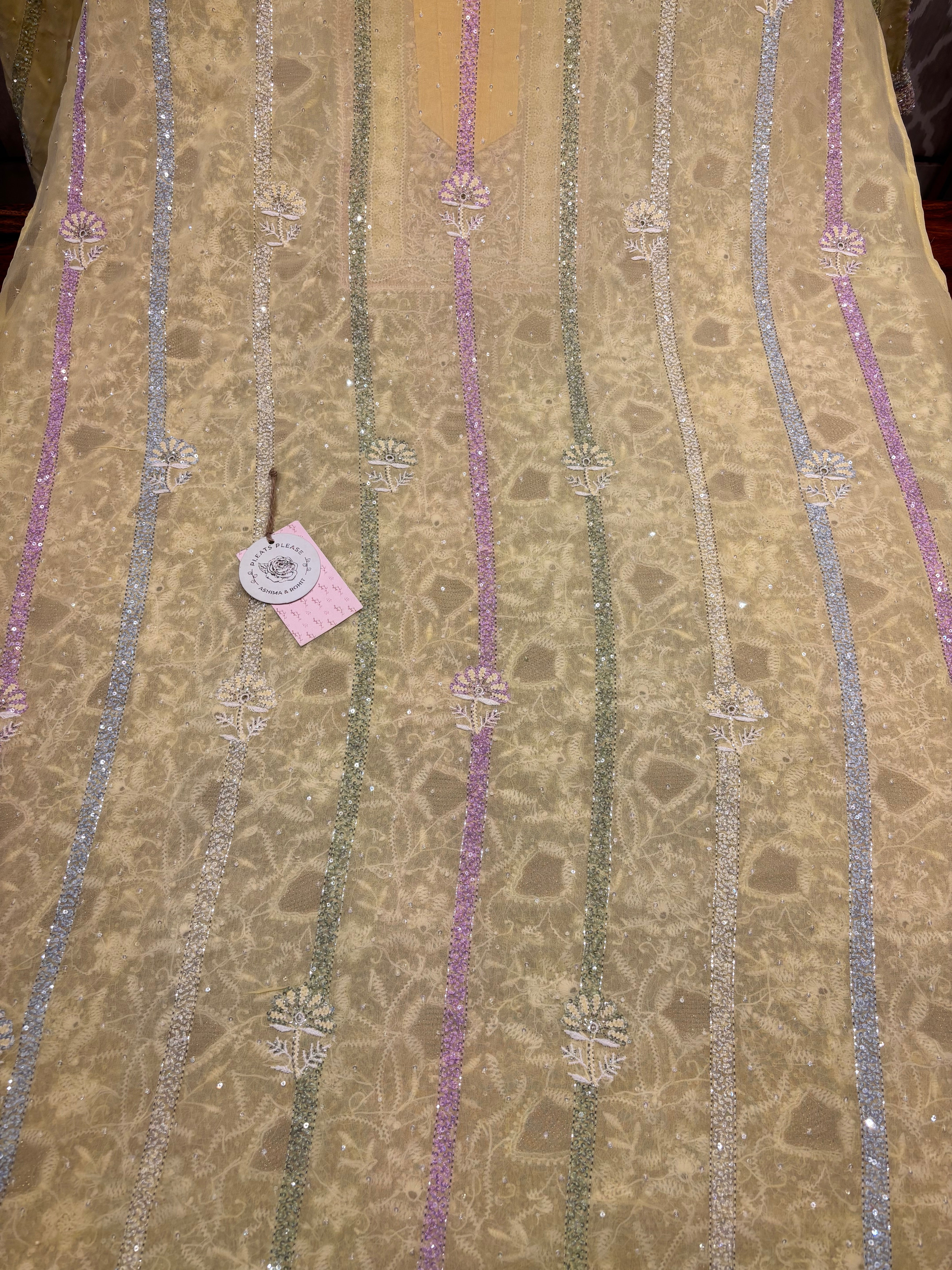 Yellow Pure & Premium Georgette Chikankari Kurta & Dupatta Set