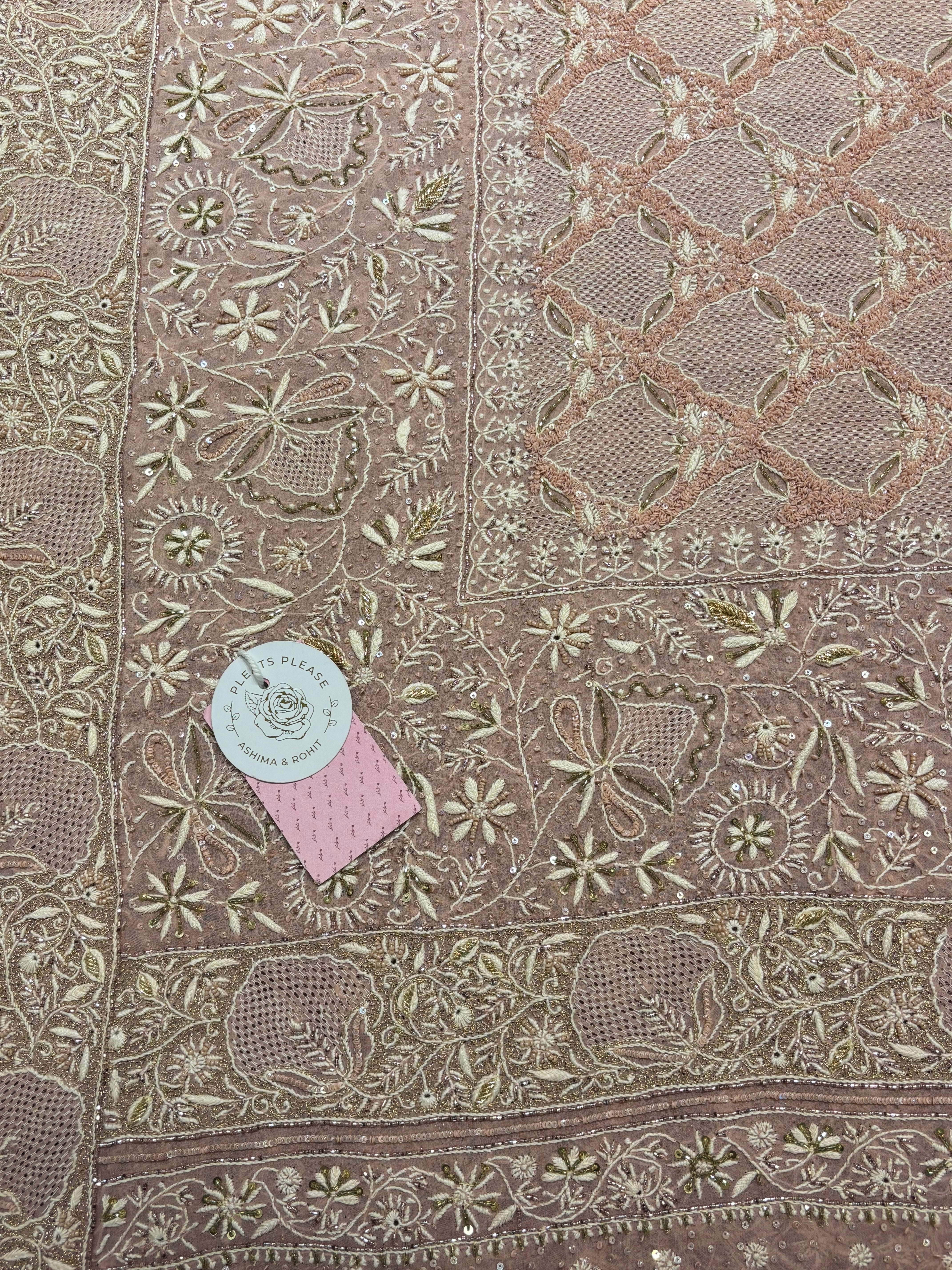 Rosewood Ombre Pure & Premium Georgette Chikankari Kurta & Dupatta