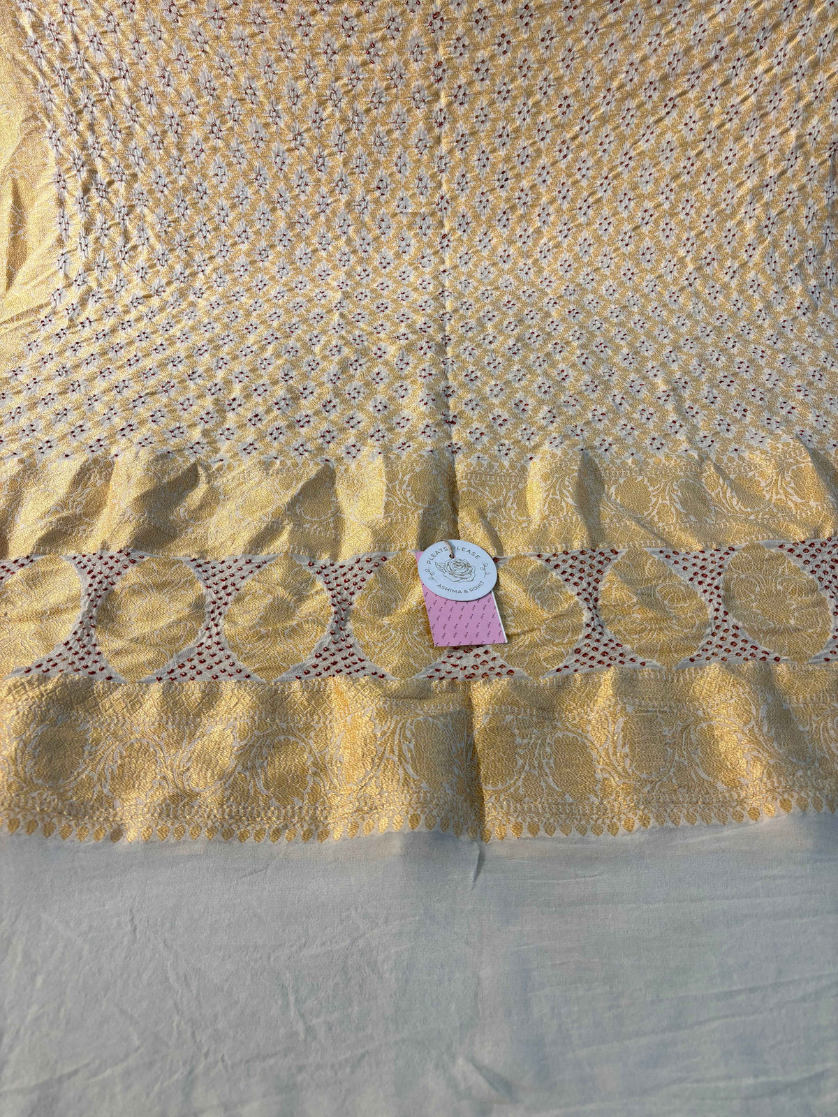 Golden Khaddi Georgette Bandhej Dupatta