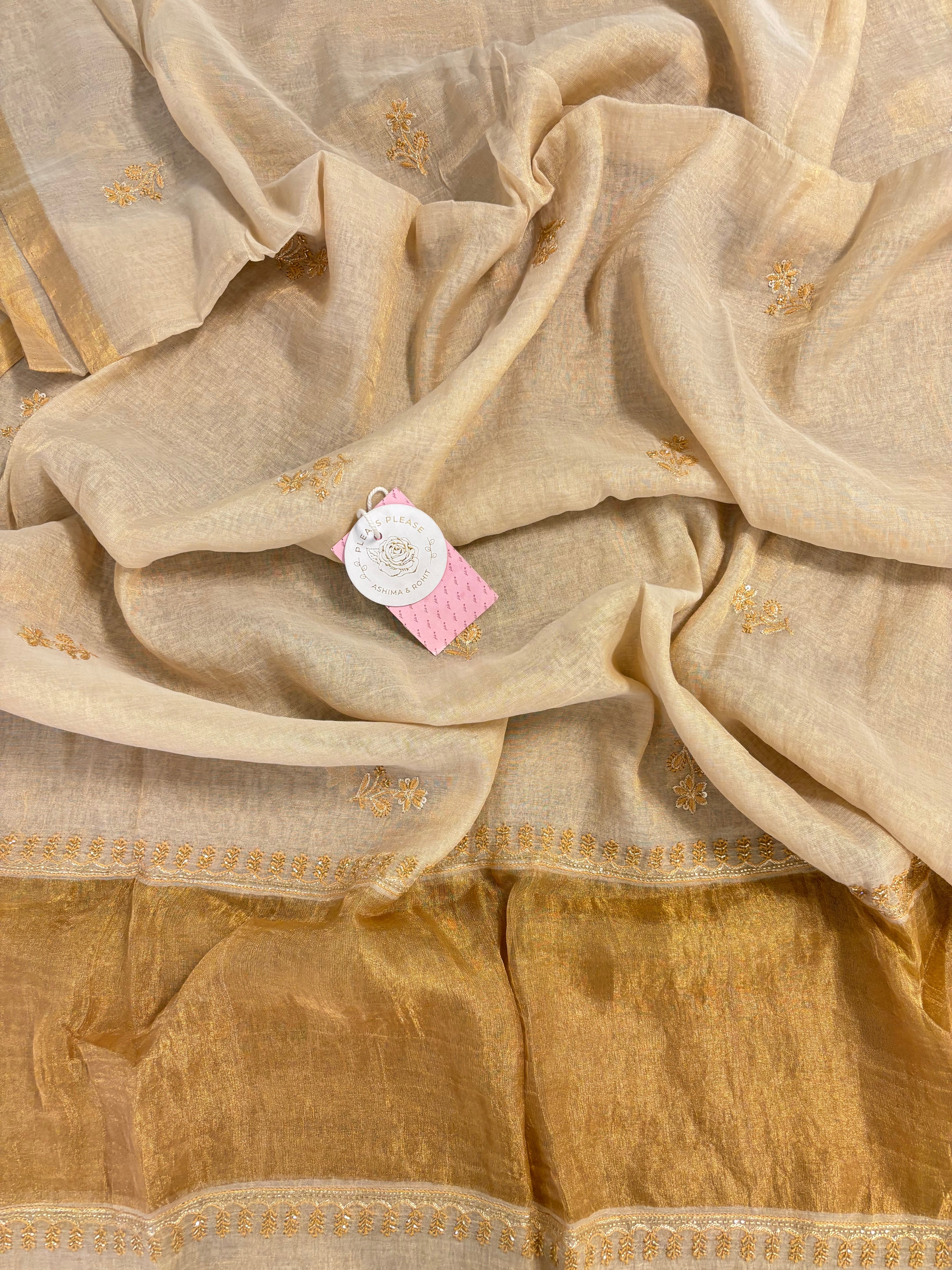 Dyeable Pure Tissue Chikankari Kurta & Dupatta