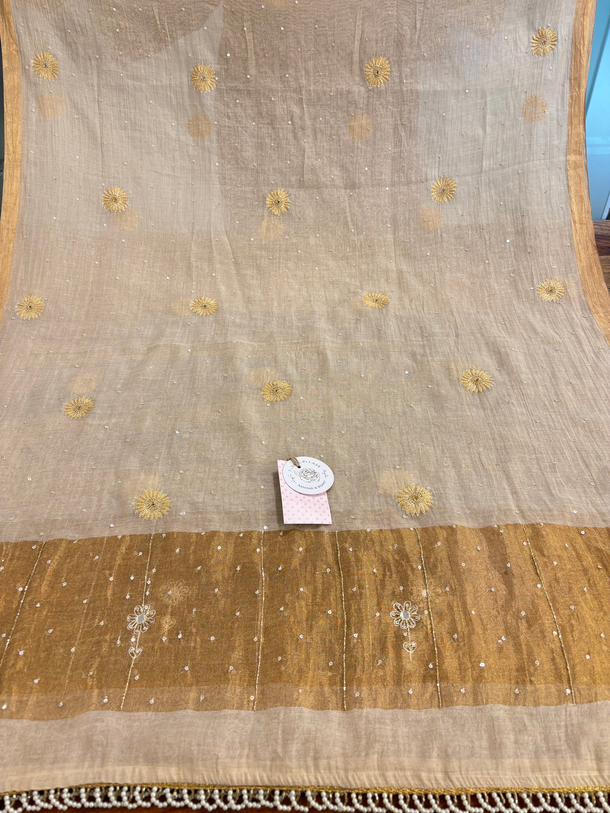 Dyeable Pure & Premium Tissue Chikankari Jaal Anarkali & Dupatta