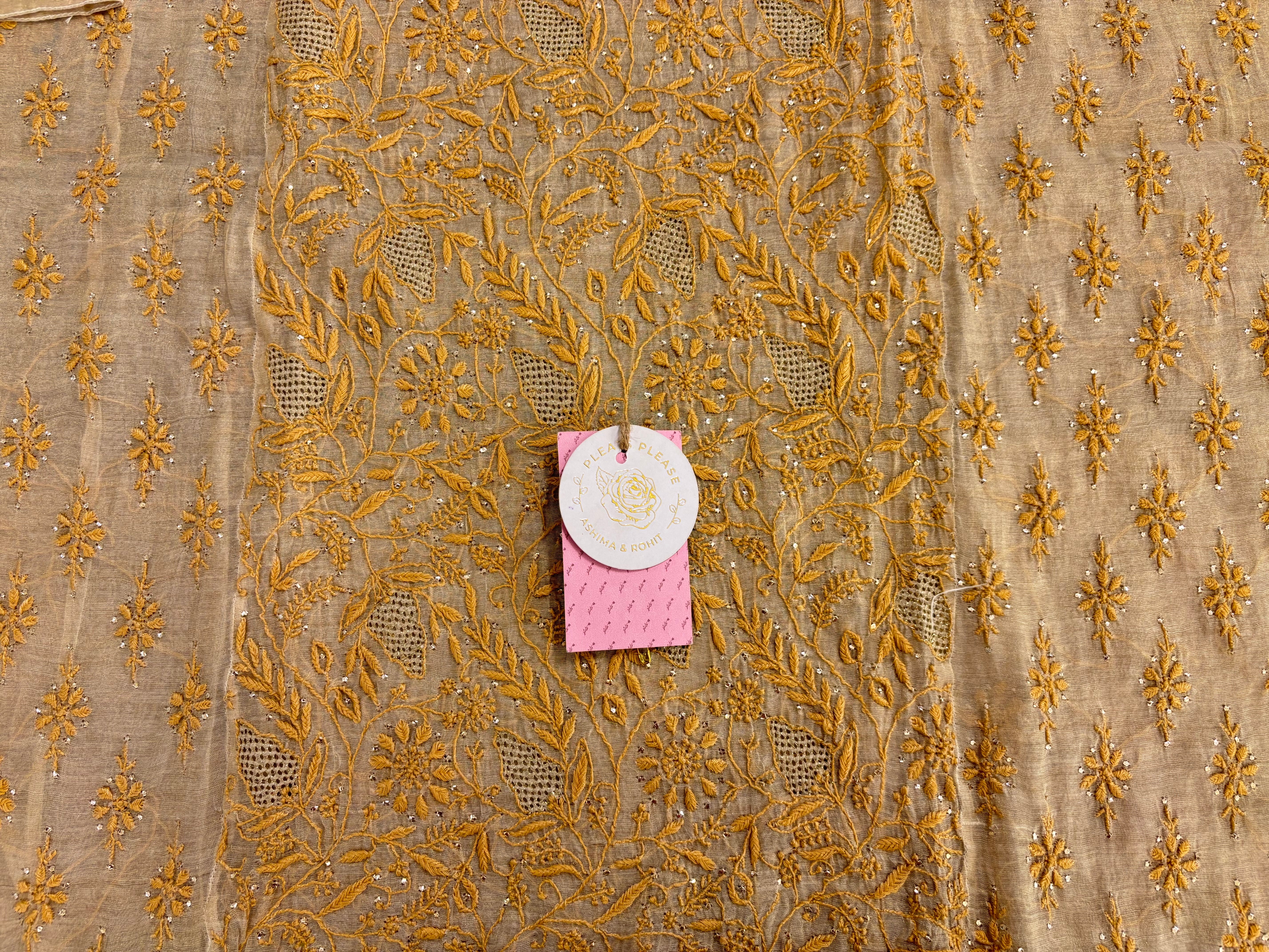 Dyeable Pure & Premium Tissue Chikankari Mukaish Kurta & Dupatta