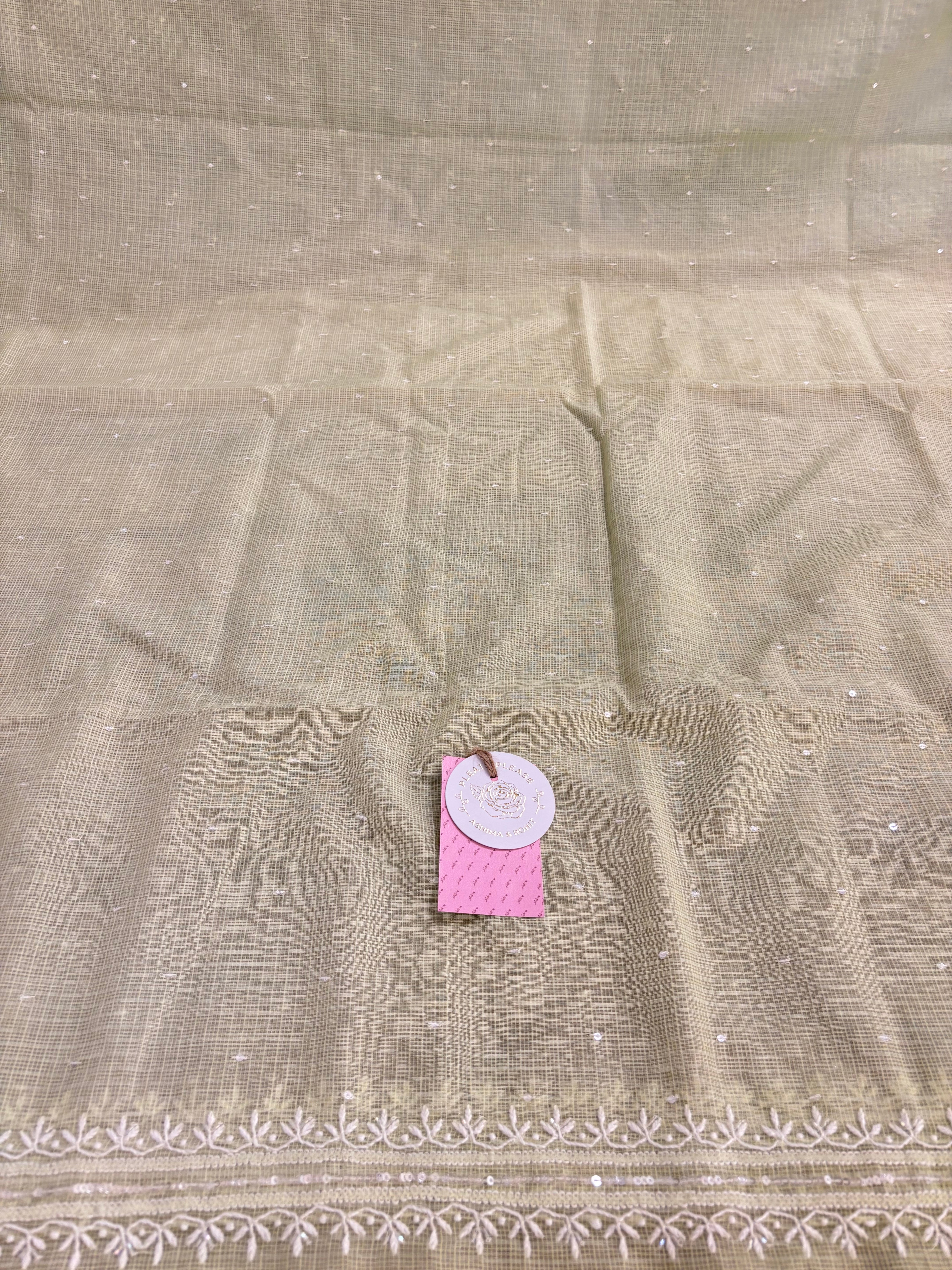 Pistachio Green Kota Doria Chikankari Kurta & Dupatta