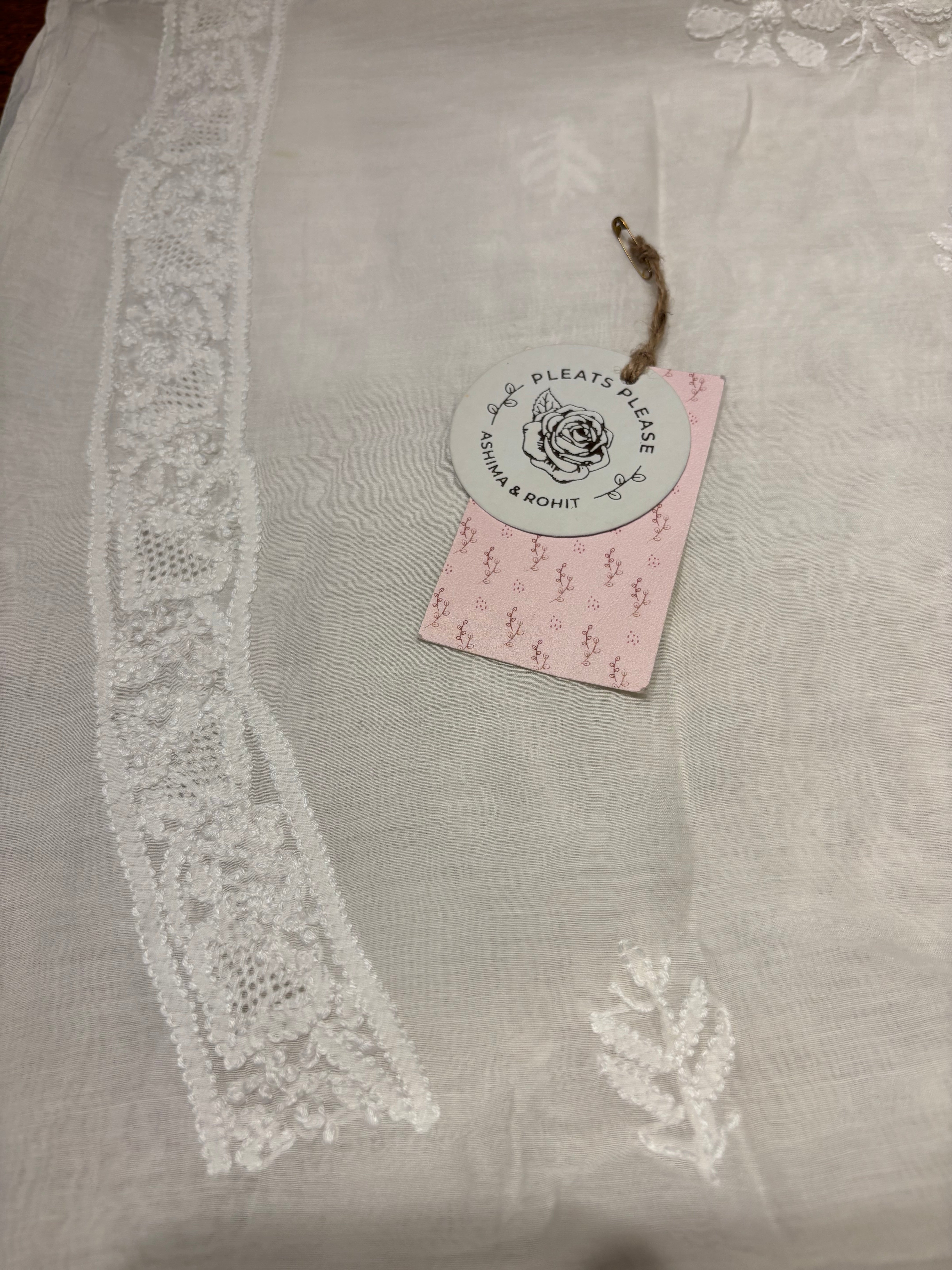 Dyeable Chanderi Mul Chikankari Men’s Kurta Fabric