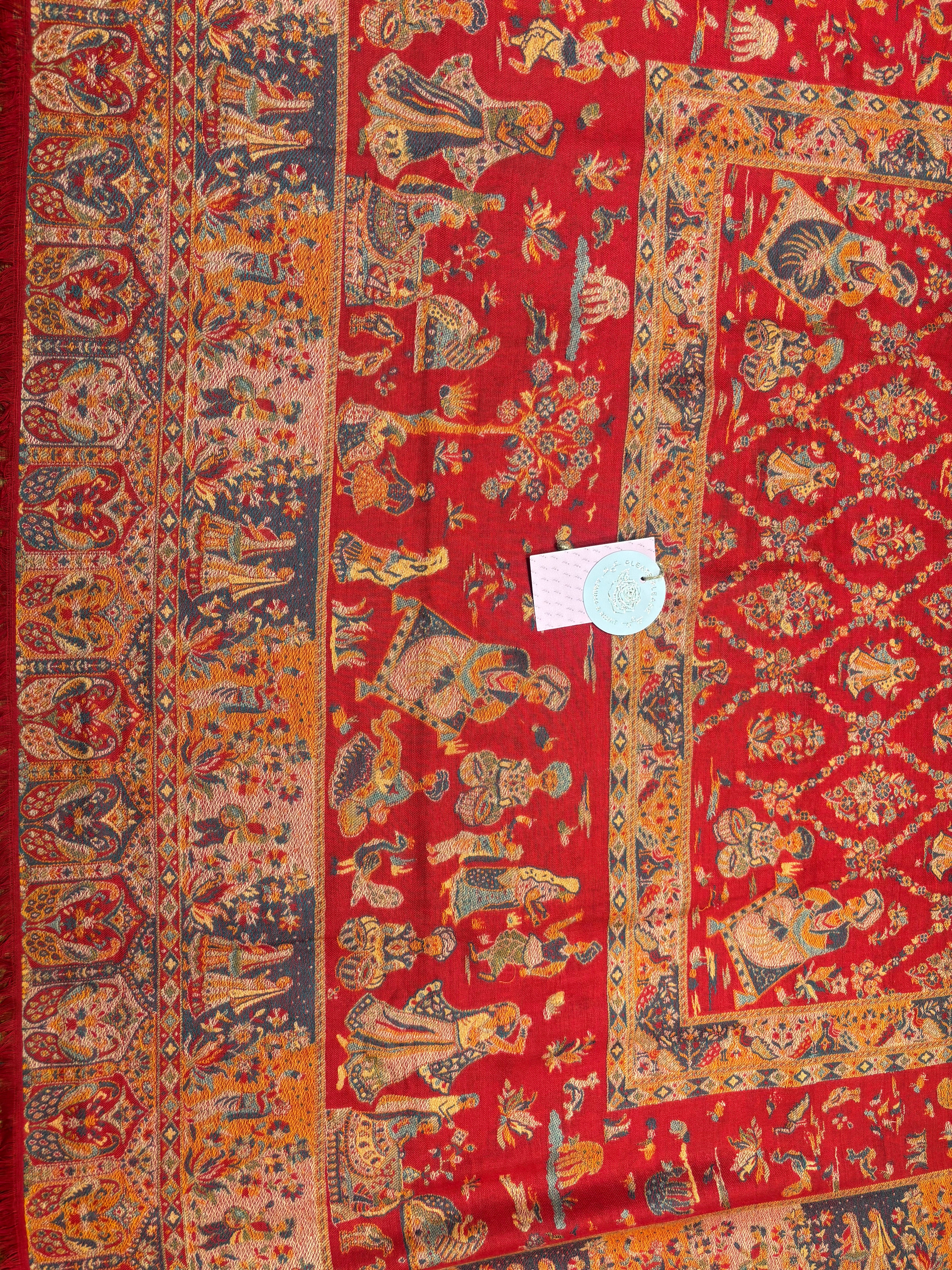 Red Cashmere Woolen Shawl