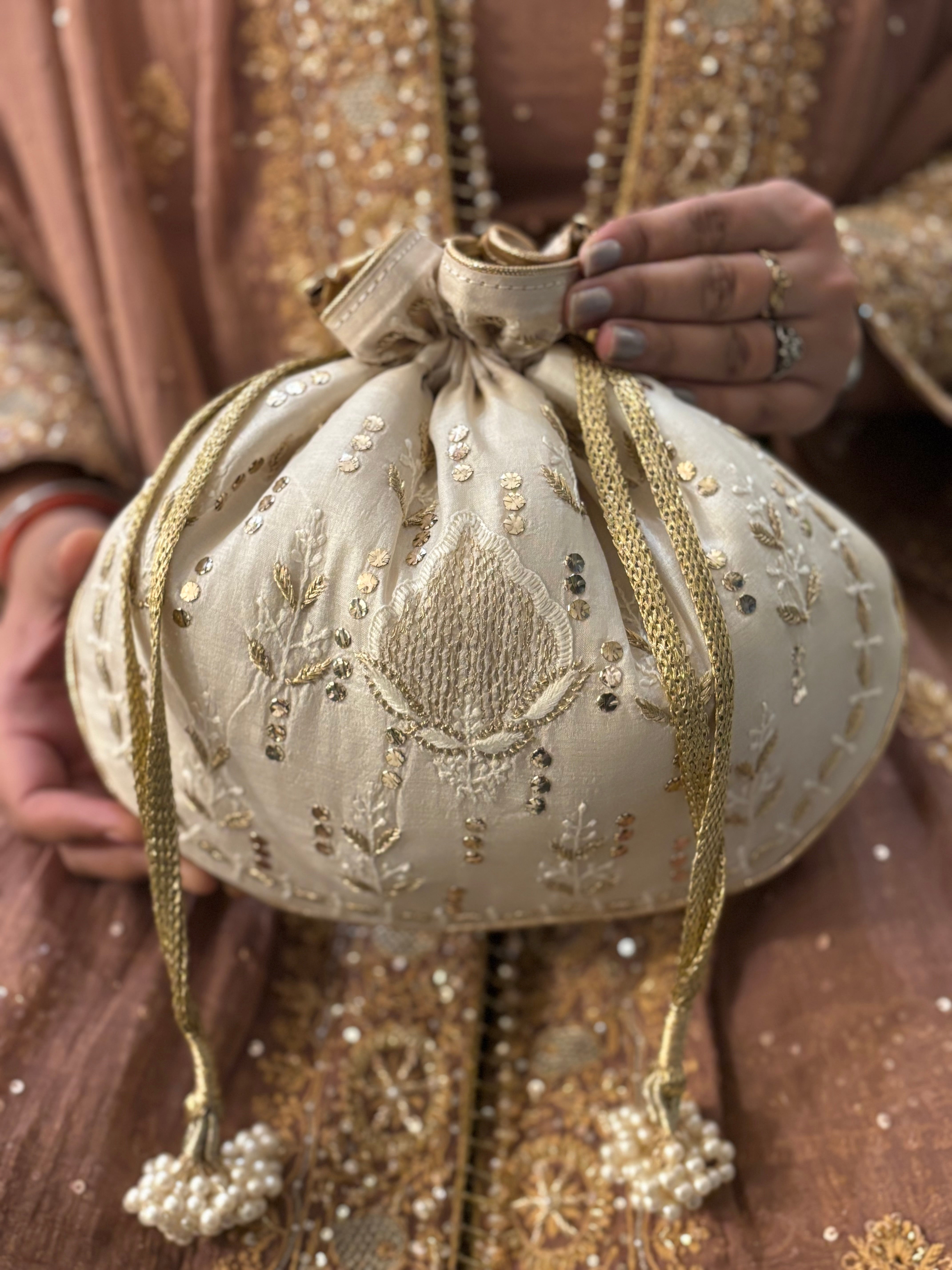 Ivory Chikankari and Mukaish Batua