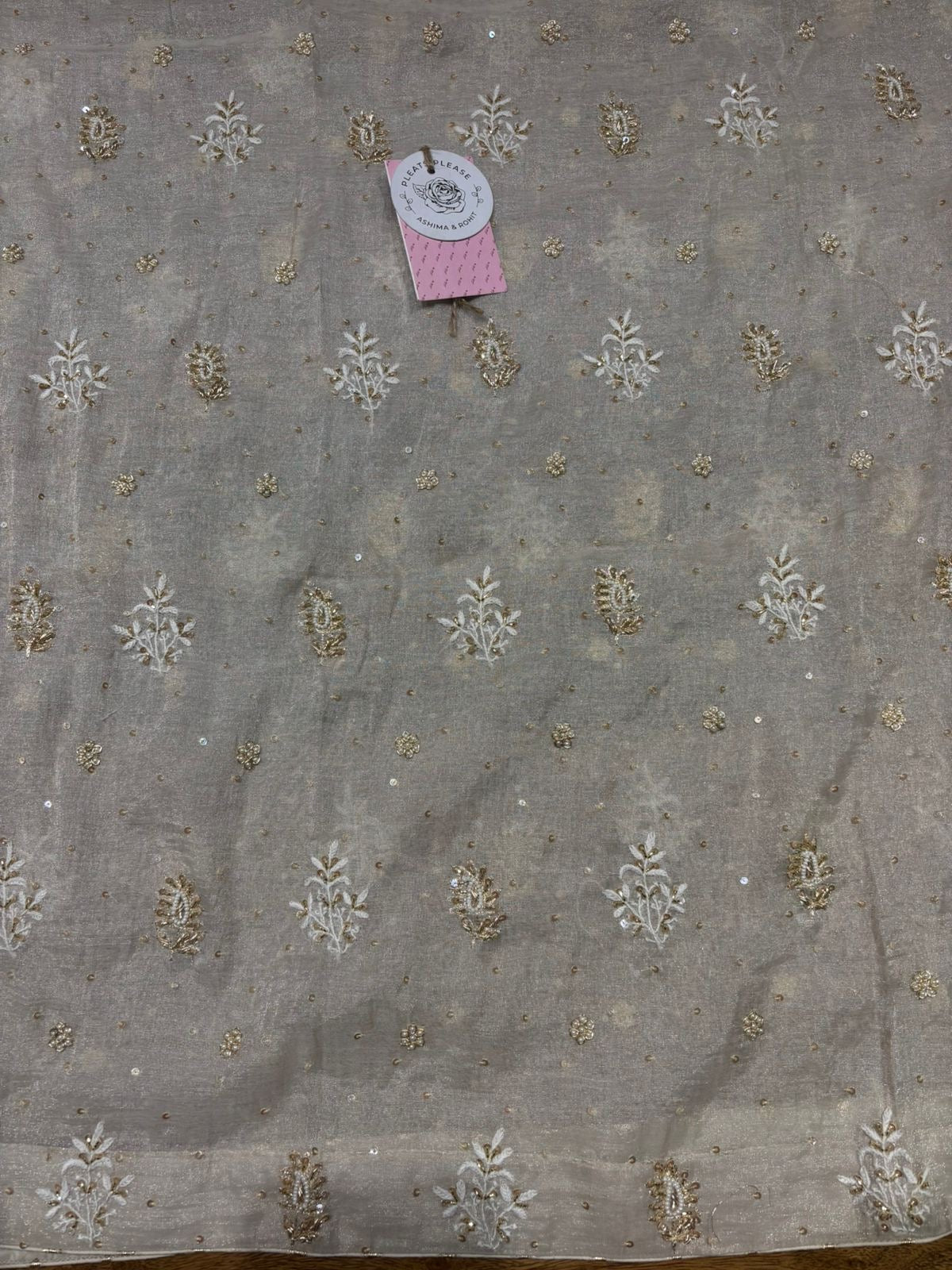 Dyeable Pure & Premium Silver Tissue Chikankari Kurta & Dupatta Set - Pleats PleaseChikankari