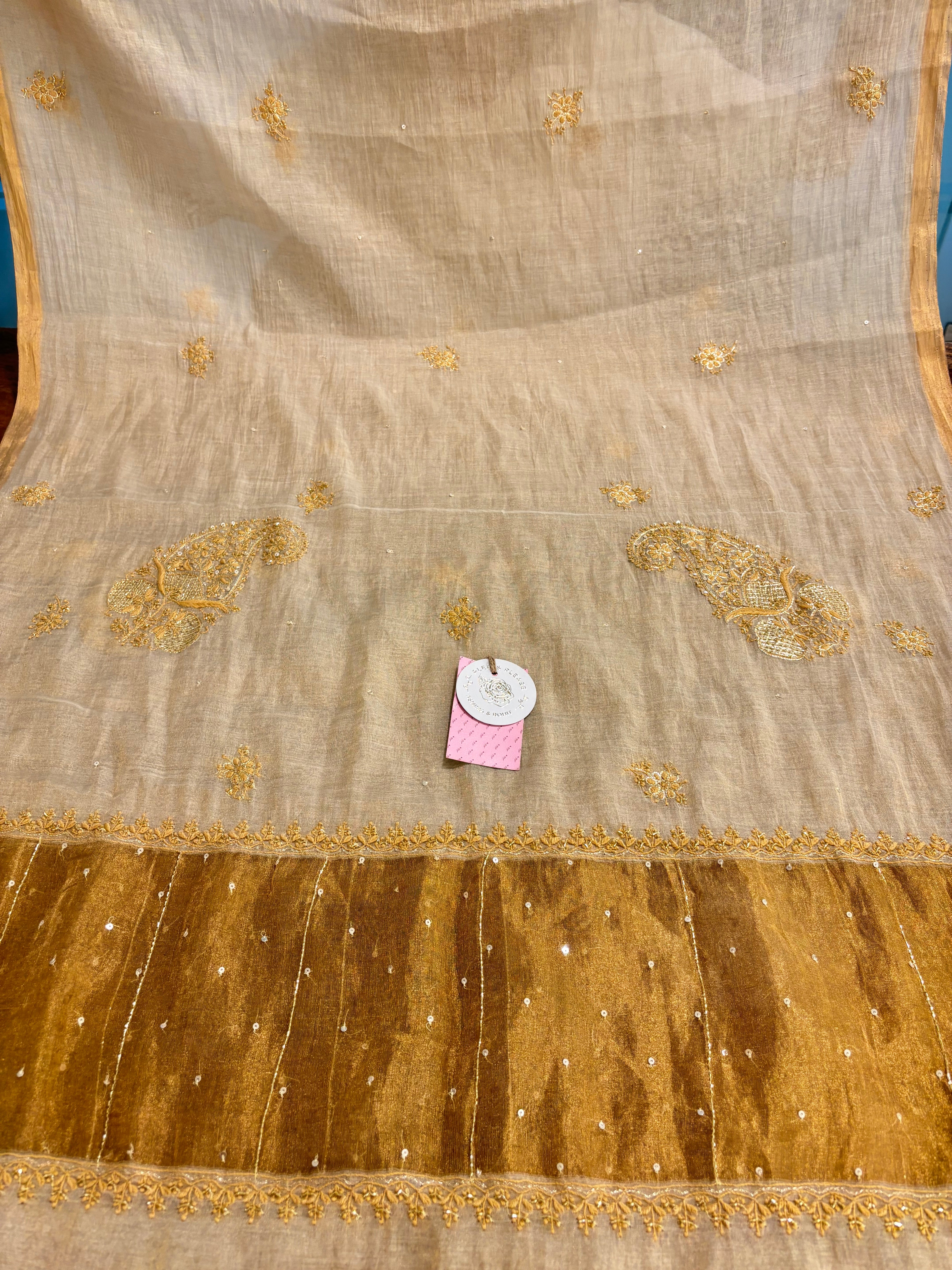 Dyeable Pure & Premium Tissue Heavy Jaal Chikankari Kurta & Dupatta