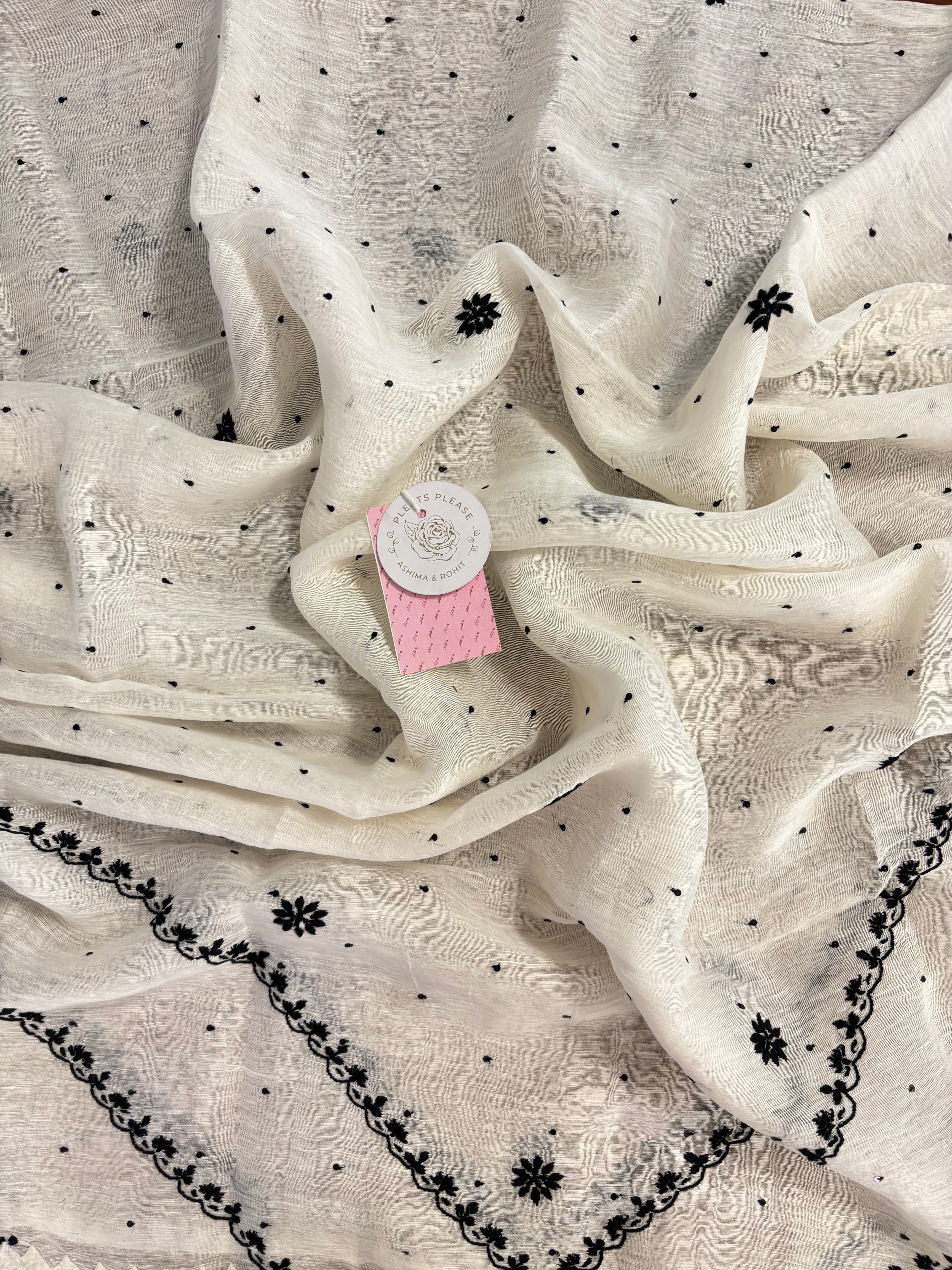 Dyeable Linen Silk Chikankari Kurta & Dupatta