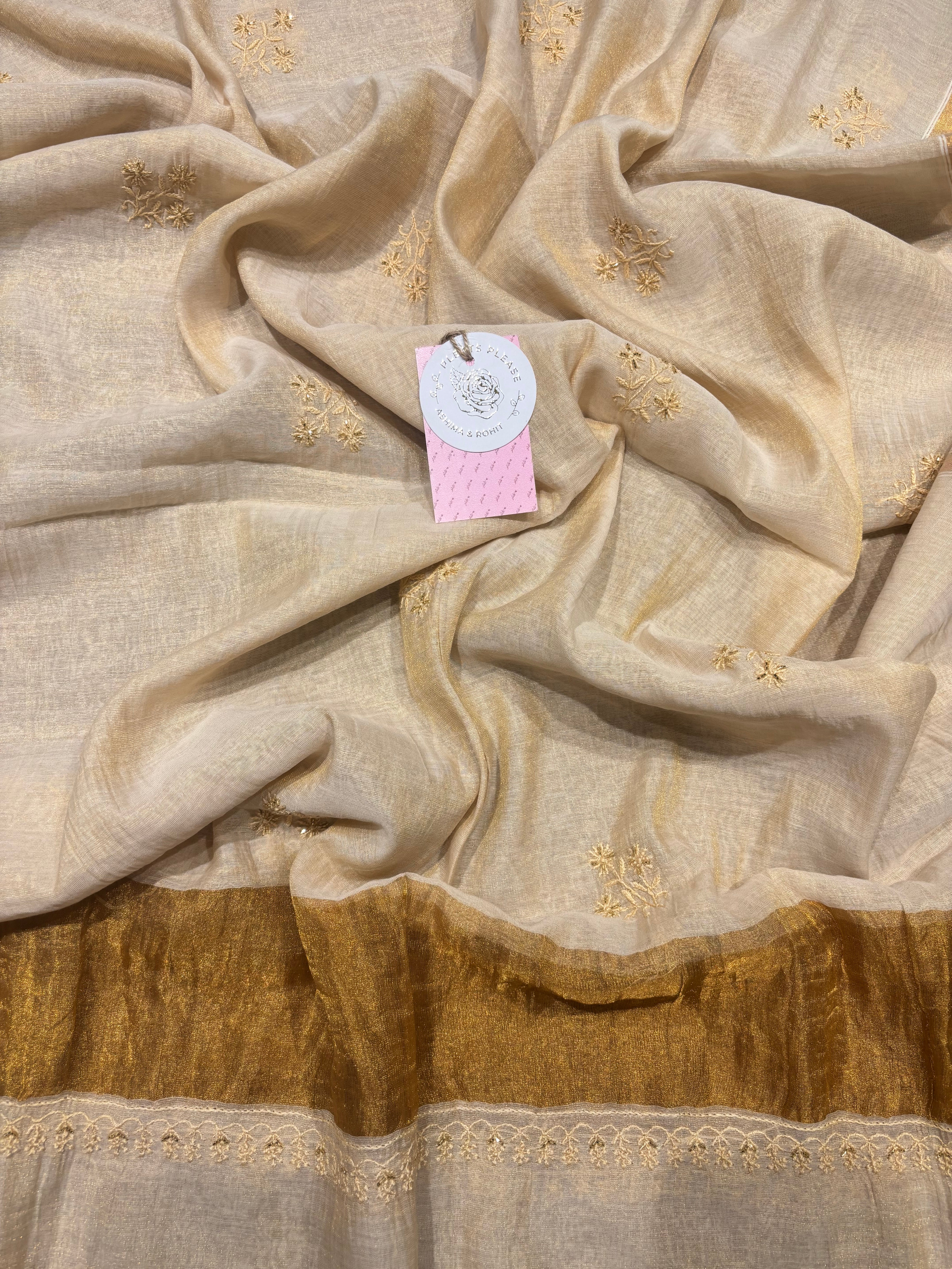 Dyeable Pure & Premium Tissue Chikankari Anarkali and Dupatta set