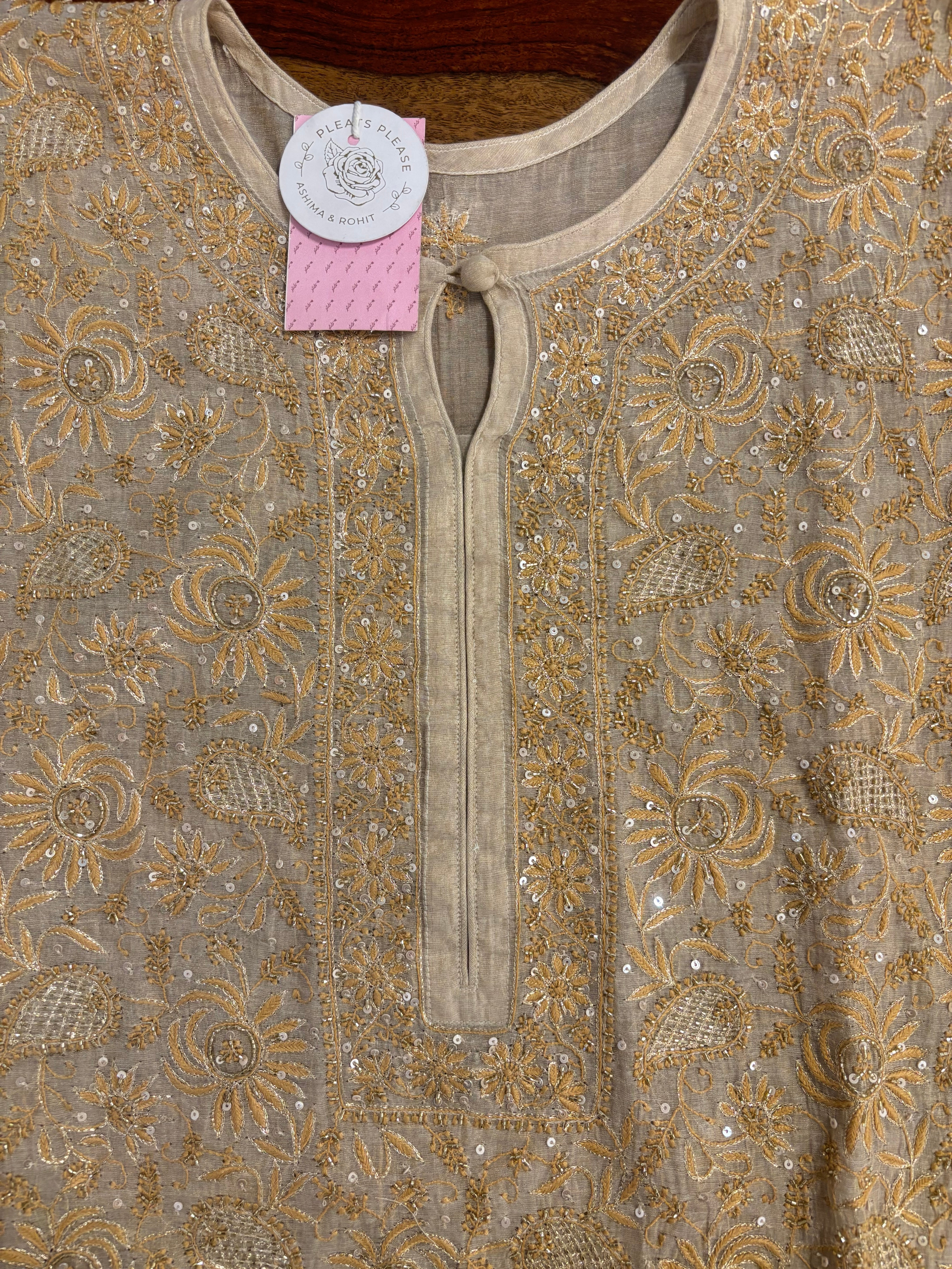Dyeable Pure & Premium Tissue Jaal Chikankari Kurta & Dupatta