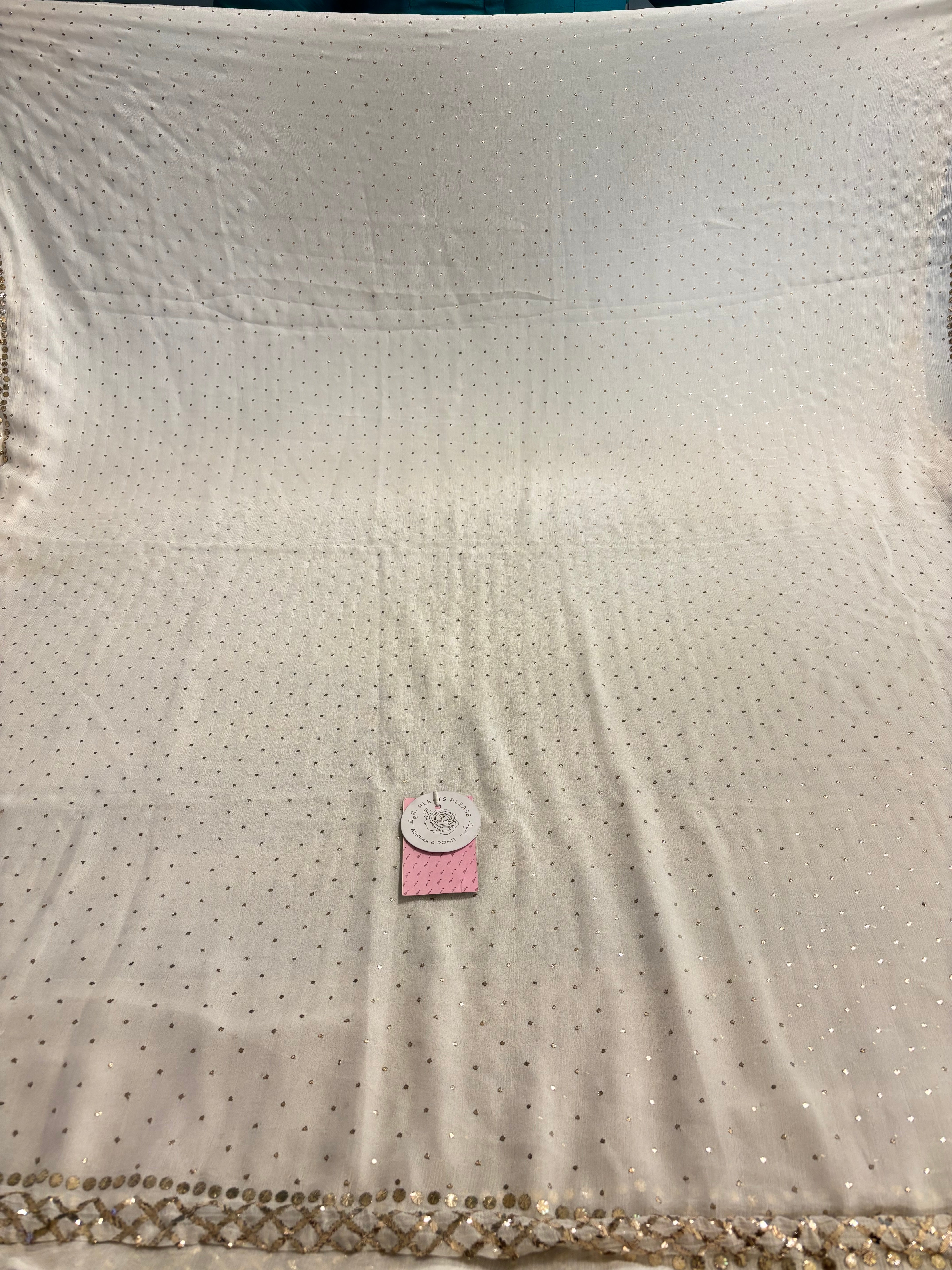 Dyeable Pure Chiffon Mukaish Kurta & Dupatta