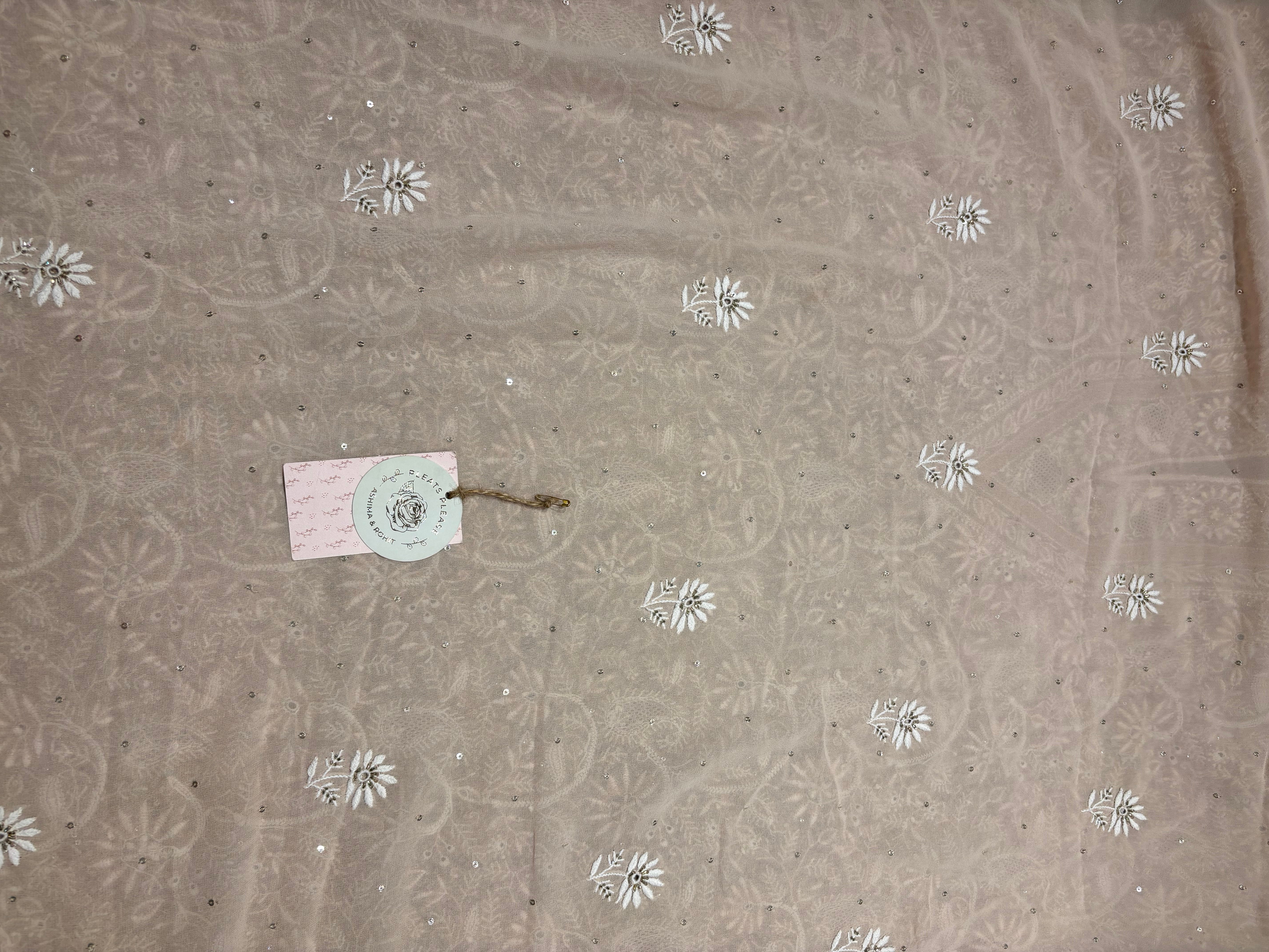 Nude Rose Pure And Premium Georgette Kurta And Dupatta Fabric