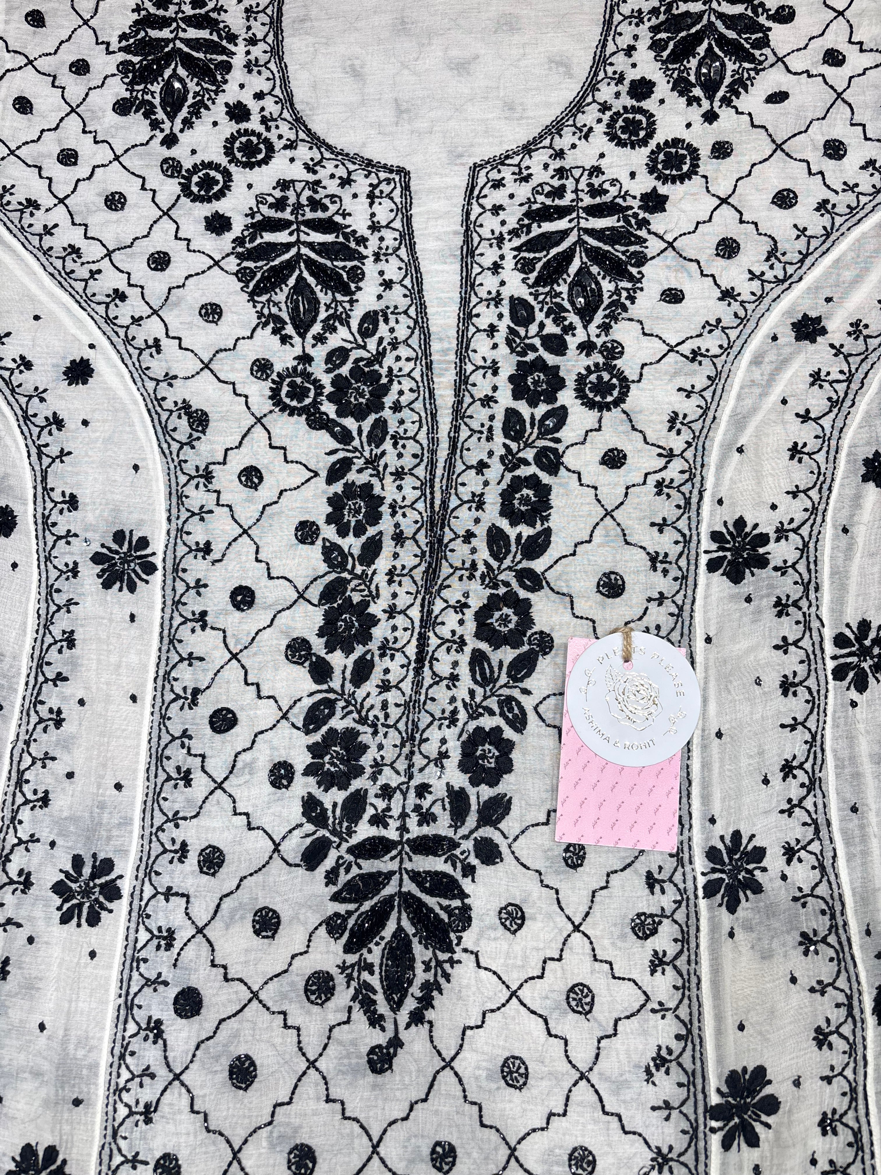 Dyeable Chanderi Mul Chikankari Anarkali & Dupatta Set