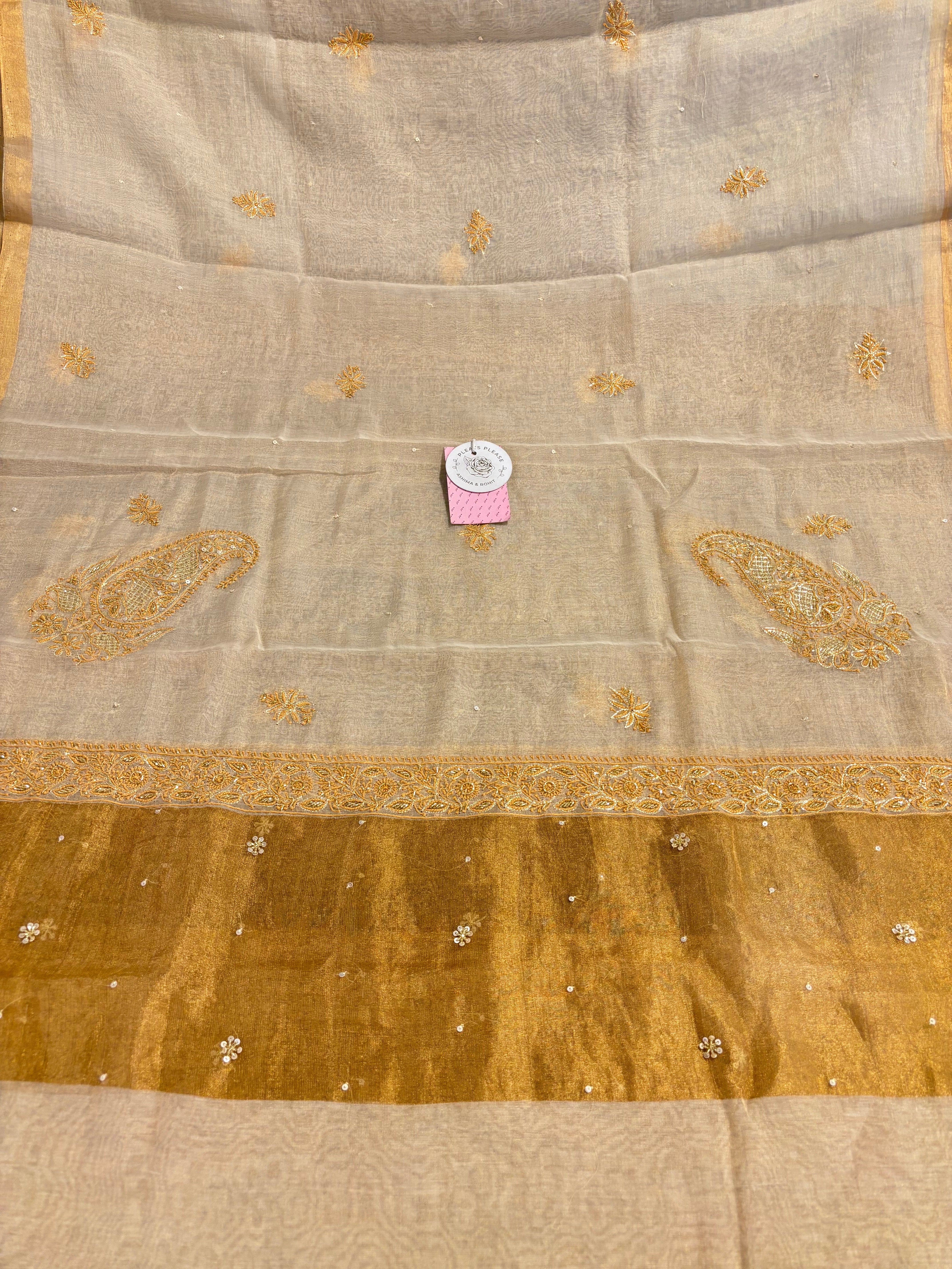 Dyeable Pure Tissue Chikankari Kurta & Dupatta