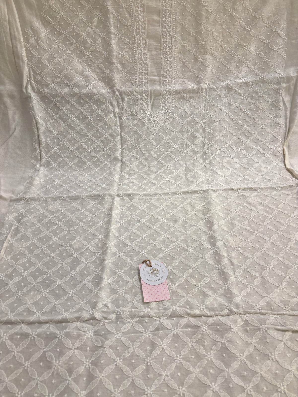 Dyeable Chanderi Men’s Chikankari Kurta