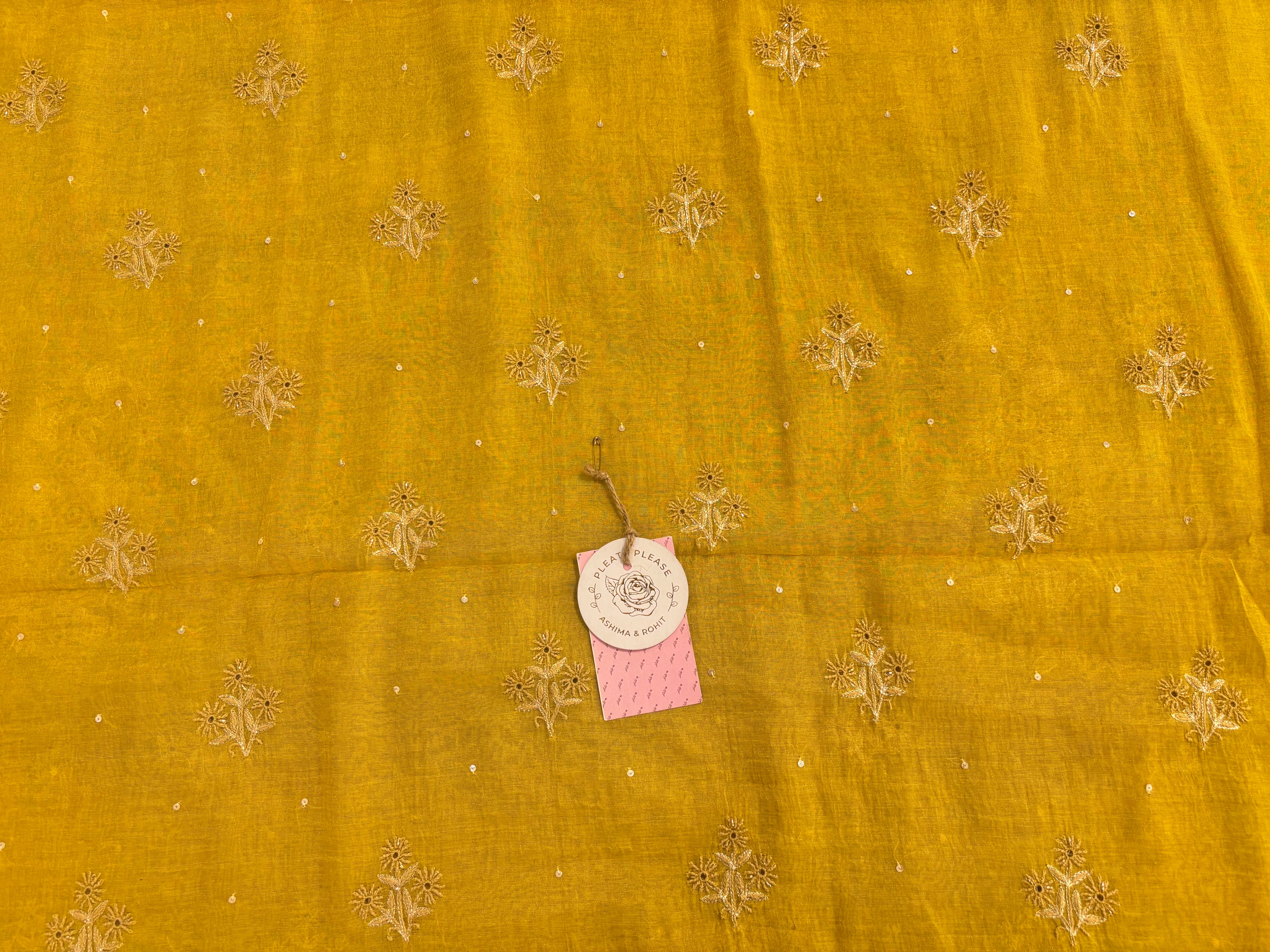 Yellow Pure & Premium Tissue Chikankari Kurta & Dupatta
