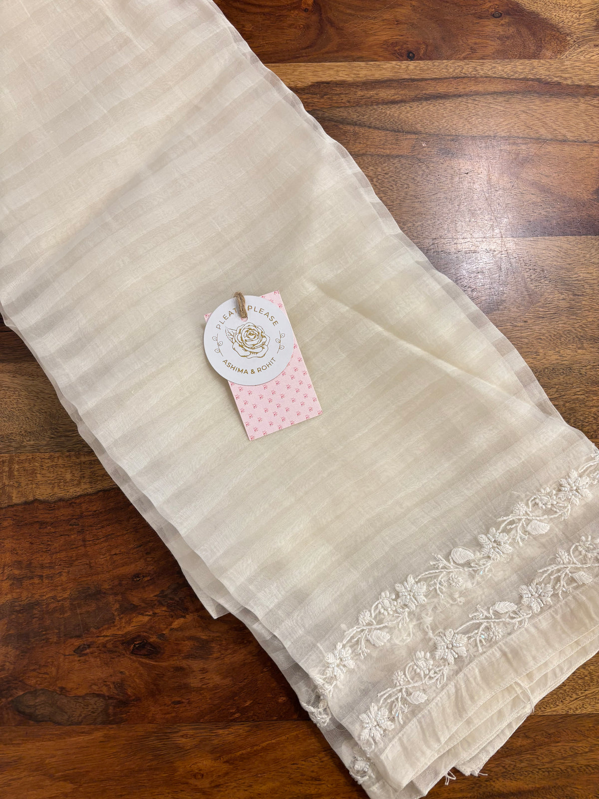 Dyeable Organza Chikankari Flared Co-Ord Set