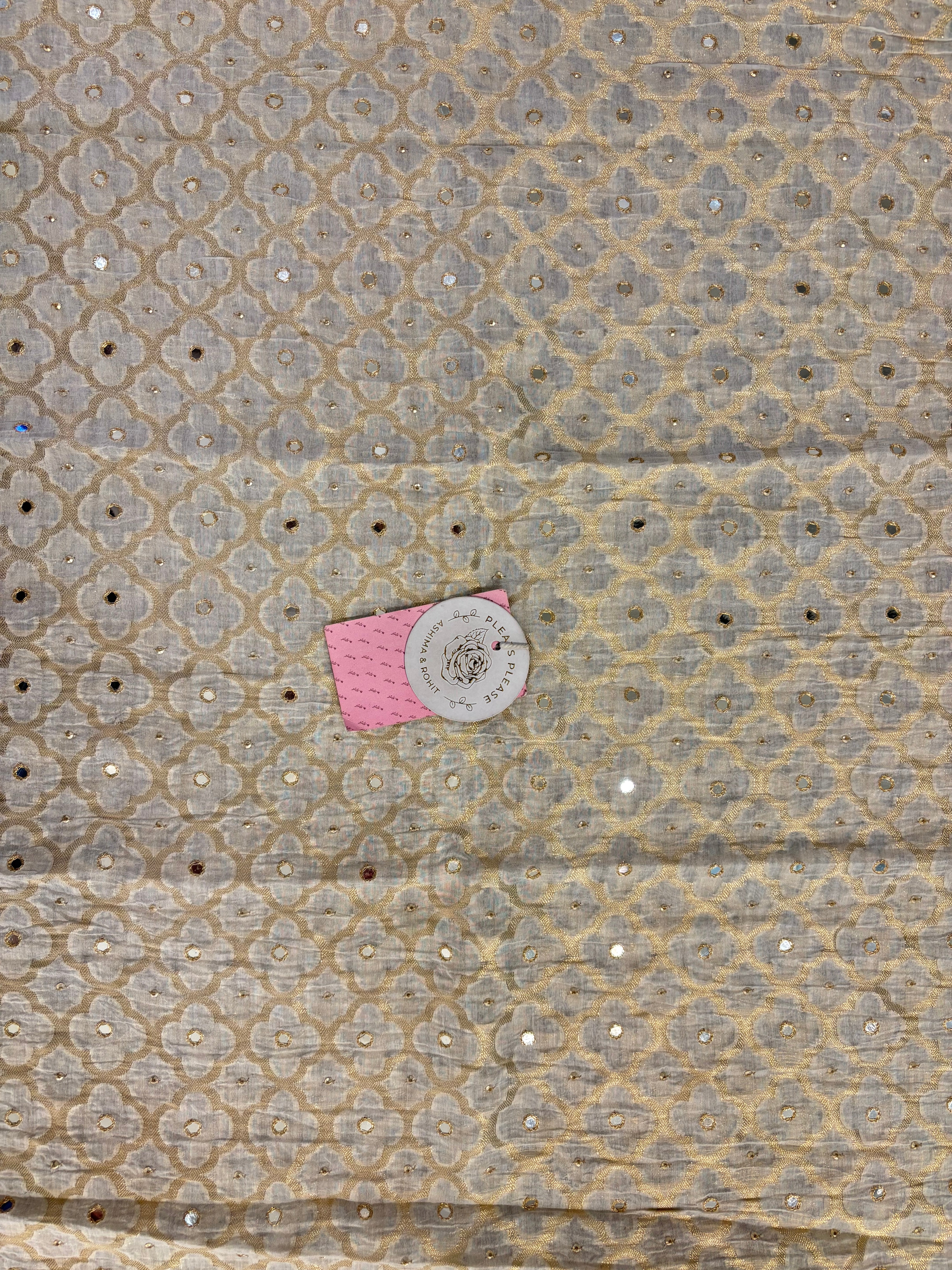 Dyeable Pure Chanderi Mul Chikankari Kurta & Dupatta