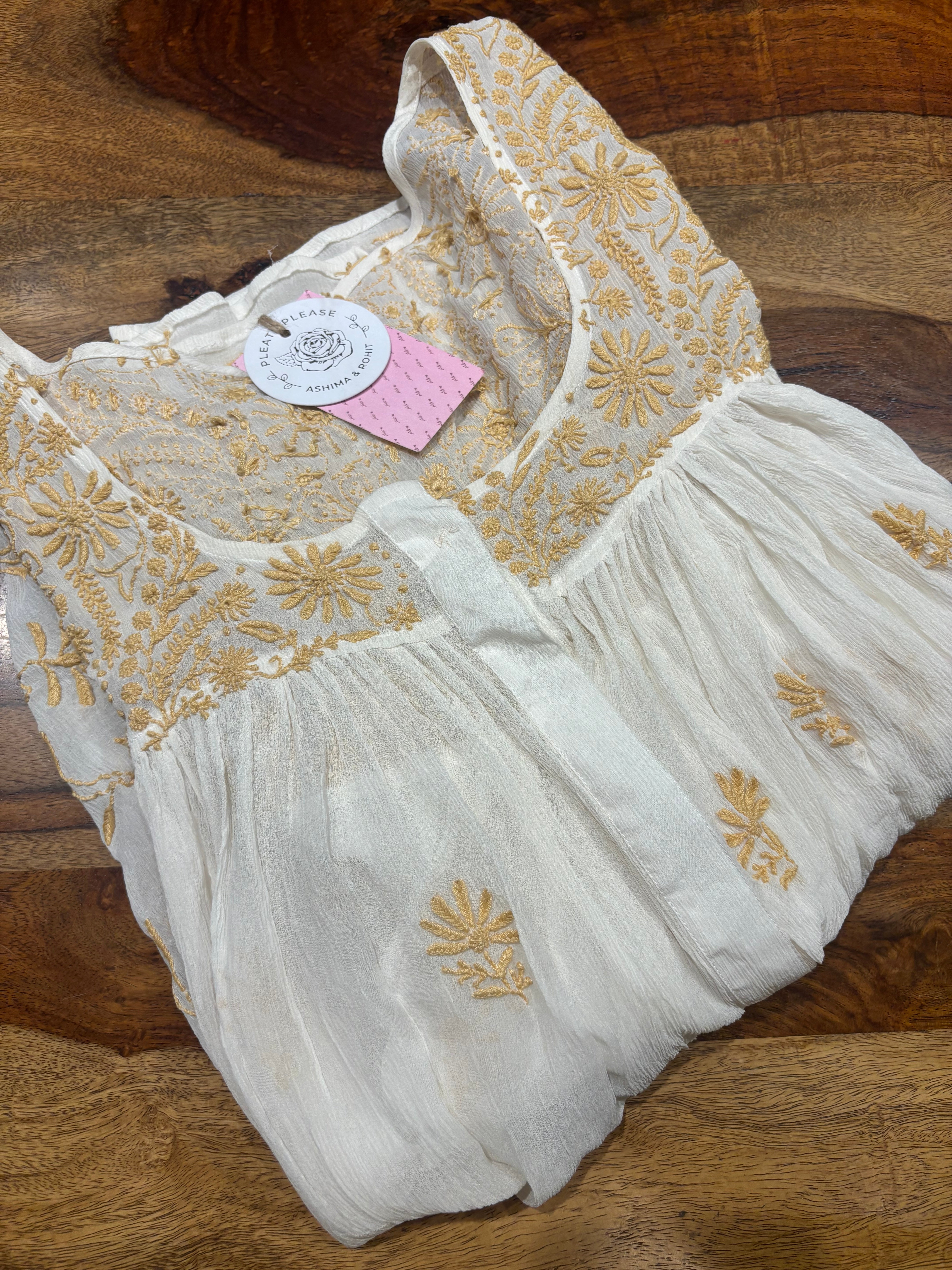 Dyeable Pure and Premium Chiffon Chikankari Top