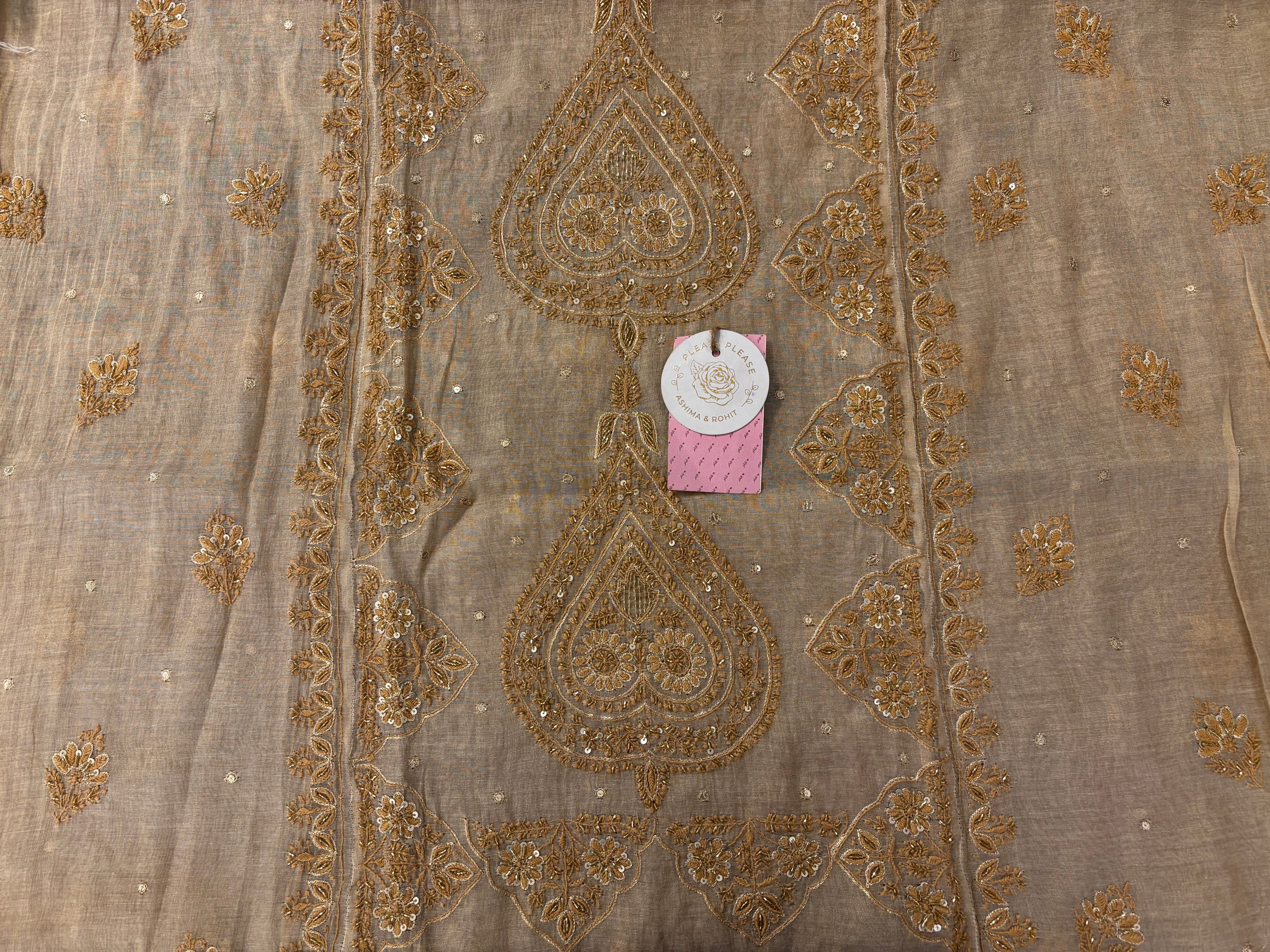 Dyeable Pure & Premium Tissue Chikankari Kurta & Dupatta - Pleats PleaseChikankari