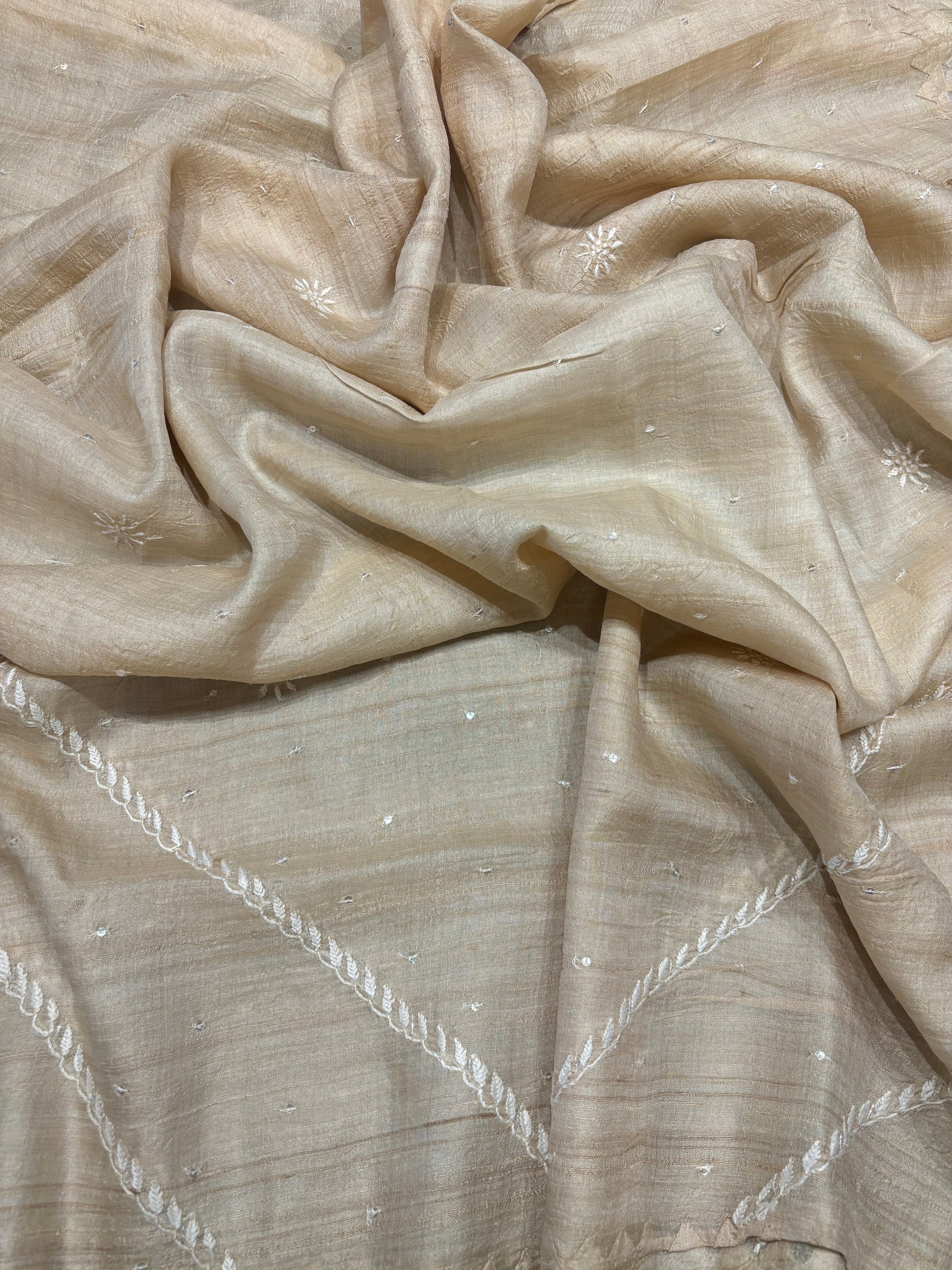 Dyeable Silk Chikankari Kurta and dupatta