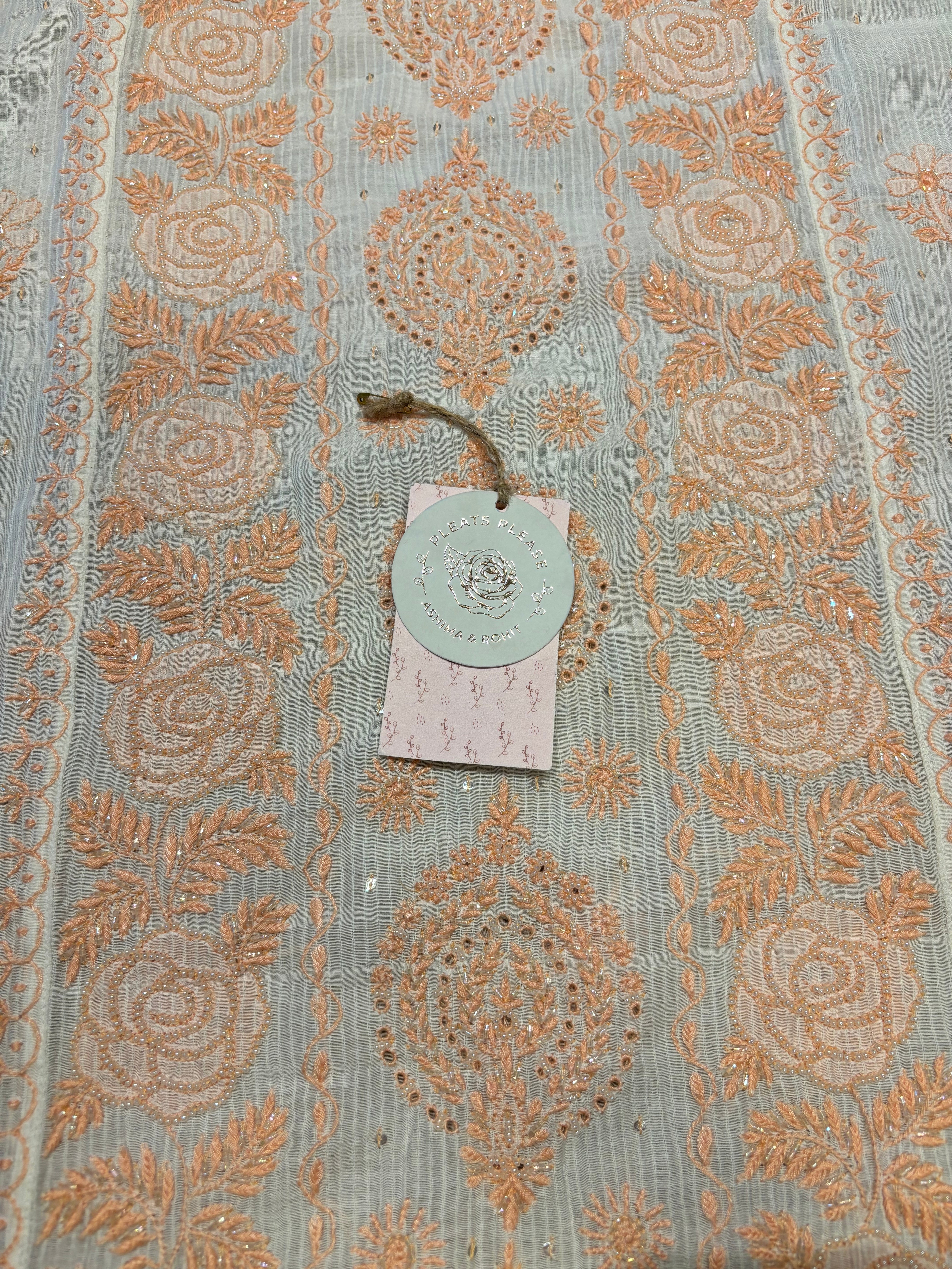 Dyeable Chanderi Maheshwari Chikankari Kurta And Dupatta Set
