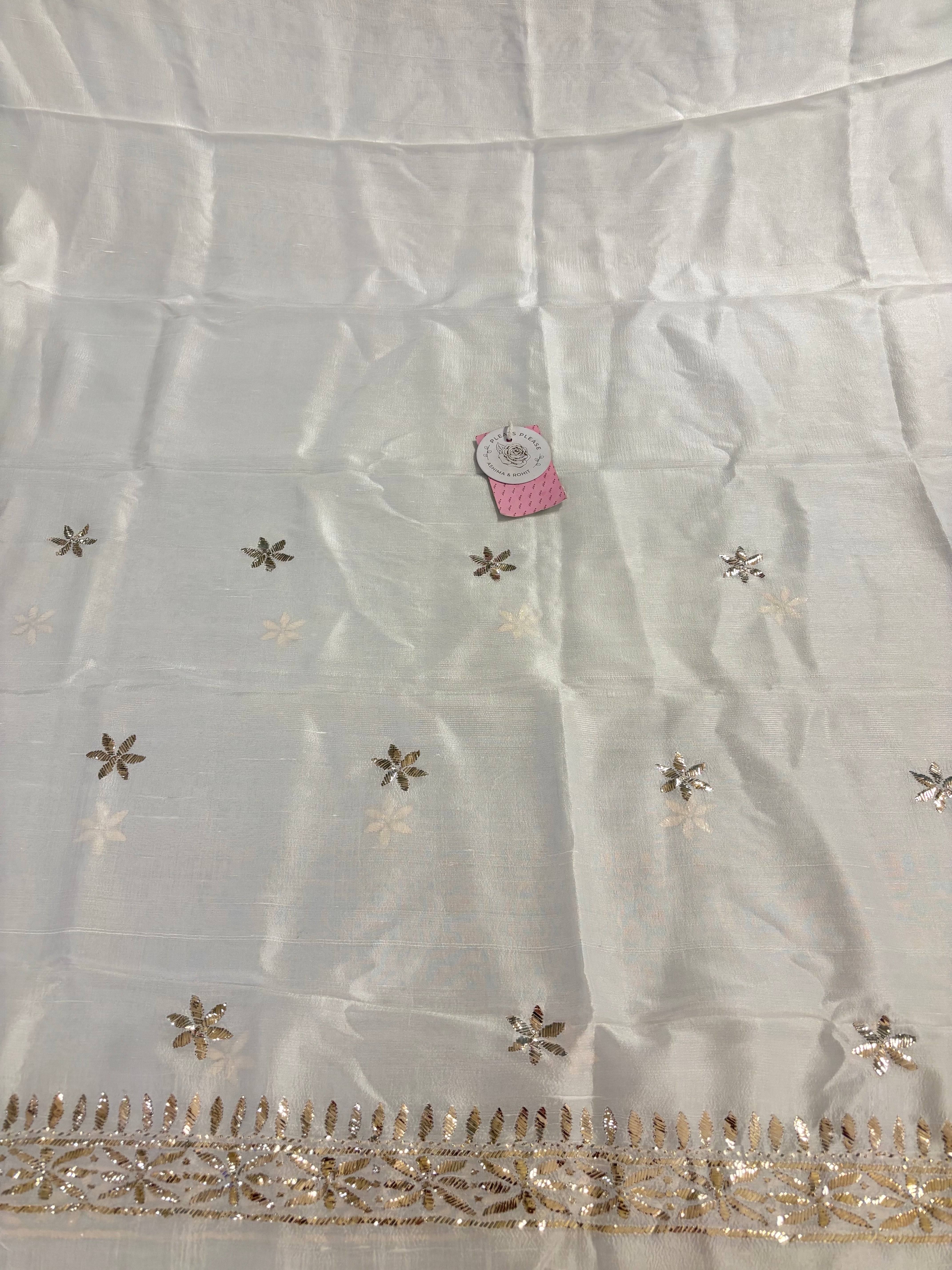 Dyeable Pure Silk Mukaish Kaftan & Pant