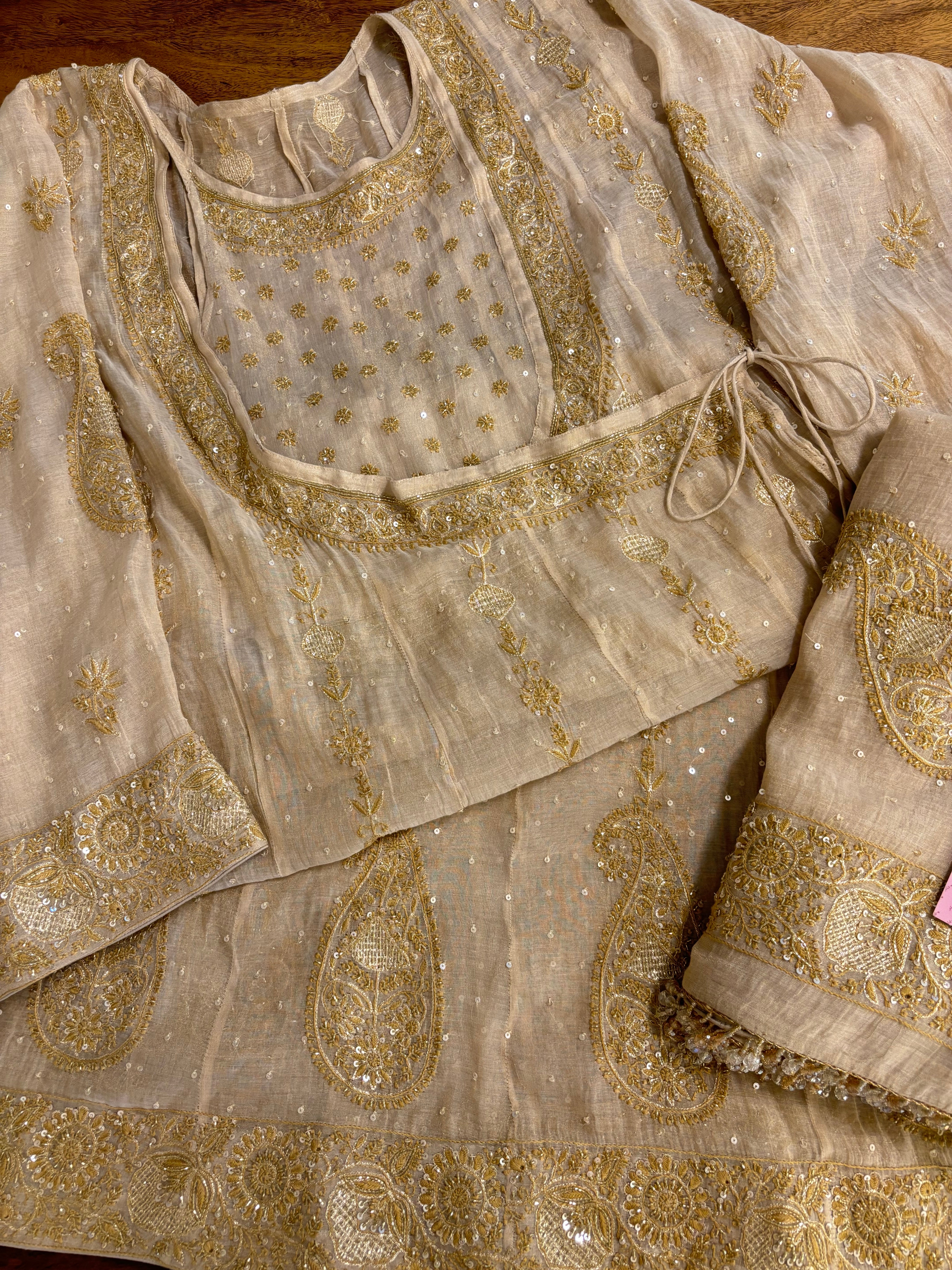 Dyeable Pure & Premium Chikankari Bajirao Angrakha & Dupatta Set