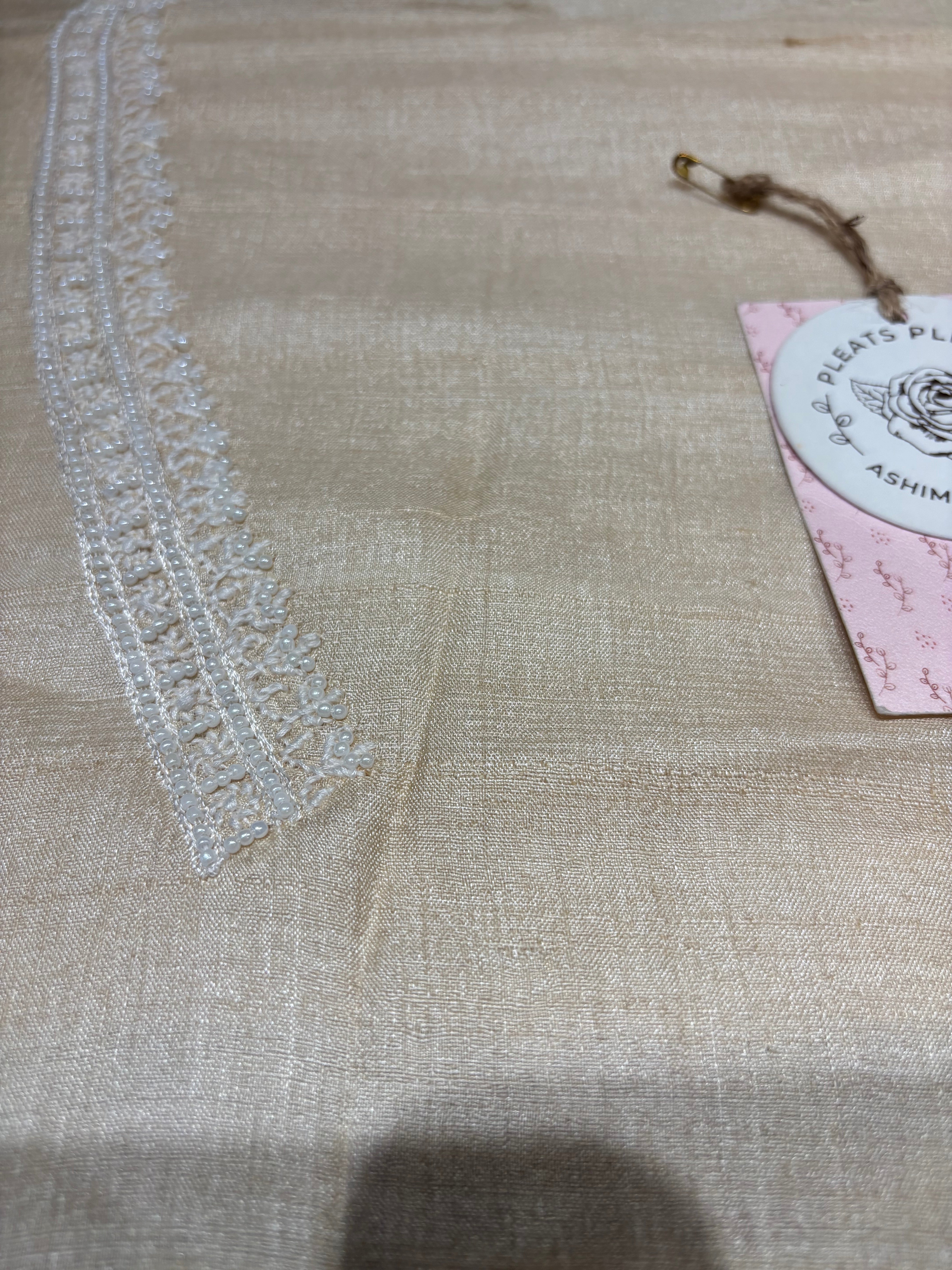 Dyeable Silk Chikankari Men’s Kurta Fabric