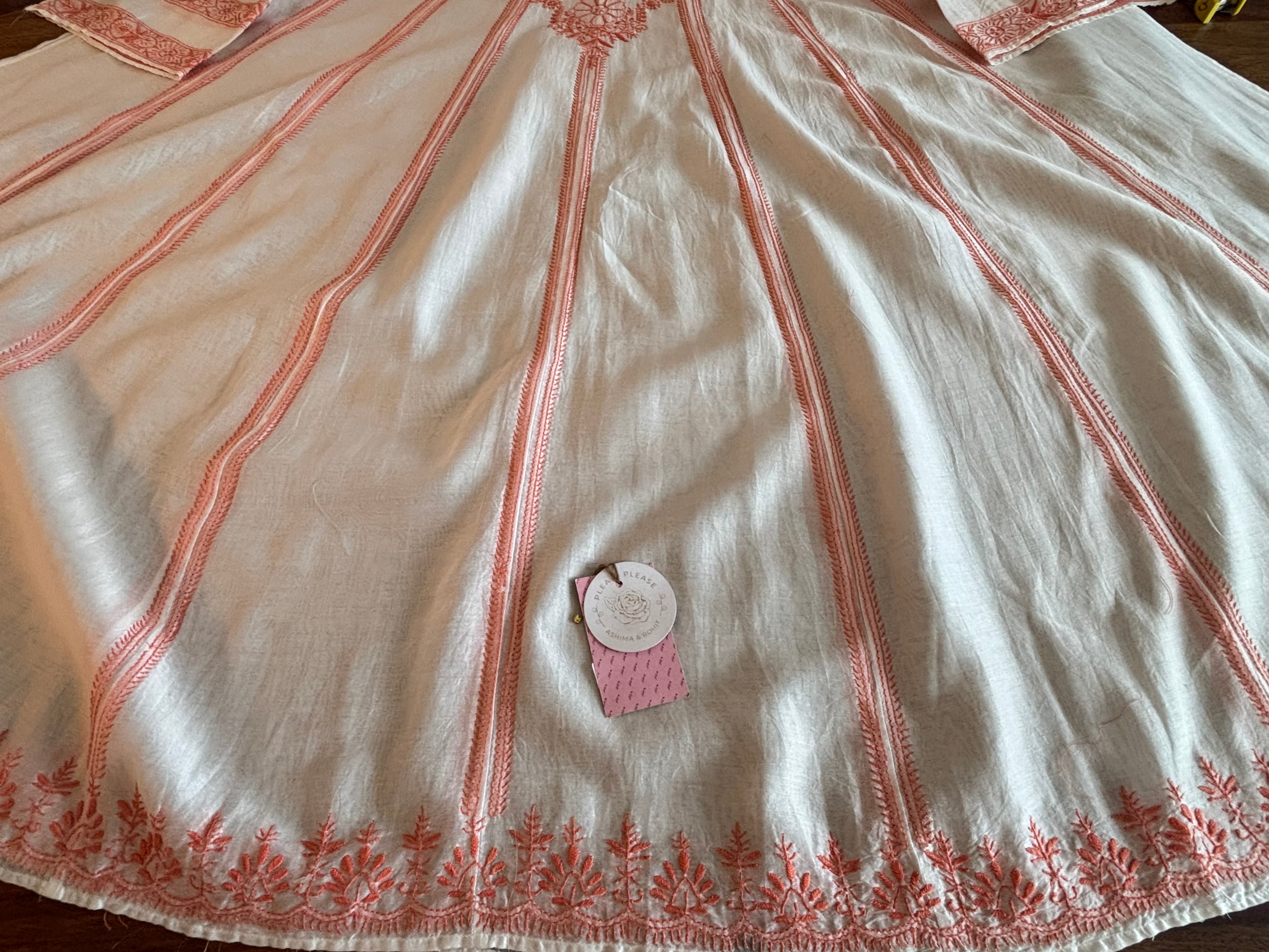 Dyeable Chanderi Chikankari Anarkali & Dupatta