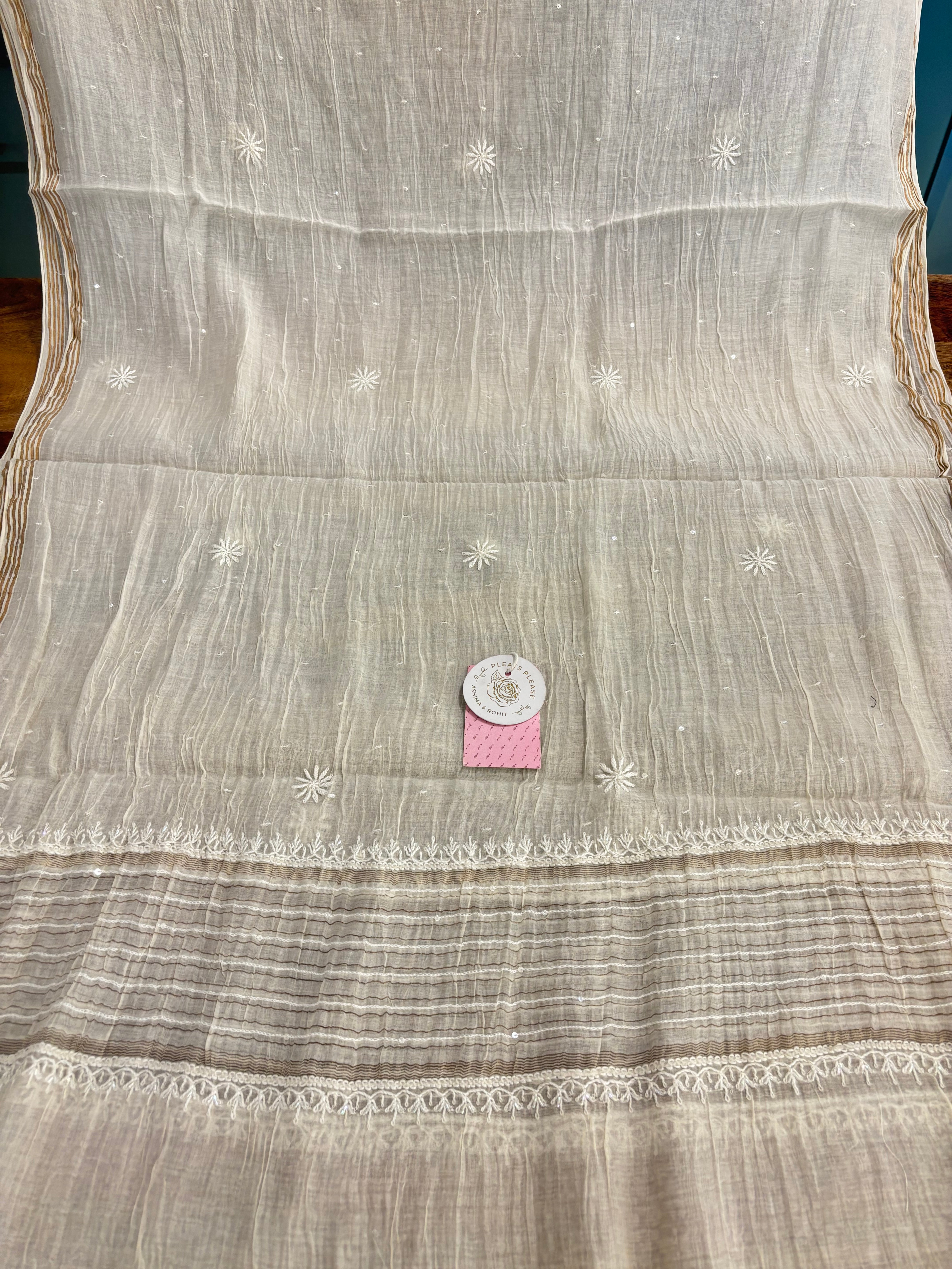 Dyeable Chanderi Mul Chikankari Kurta & Dupatta