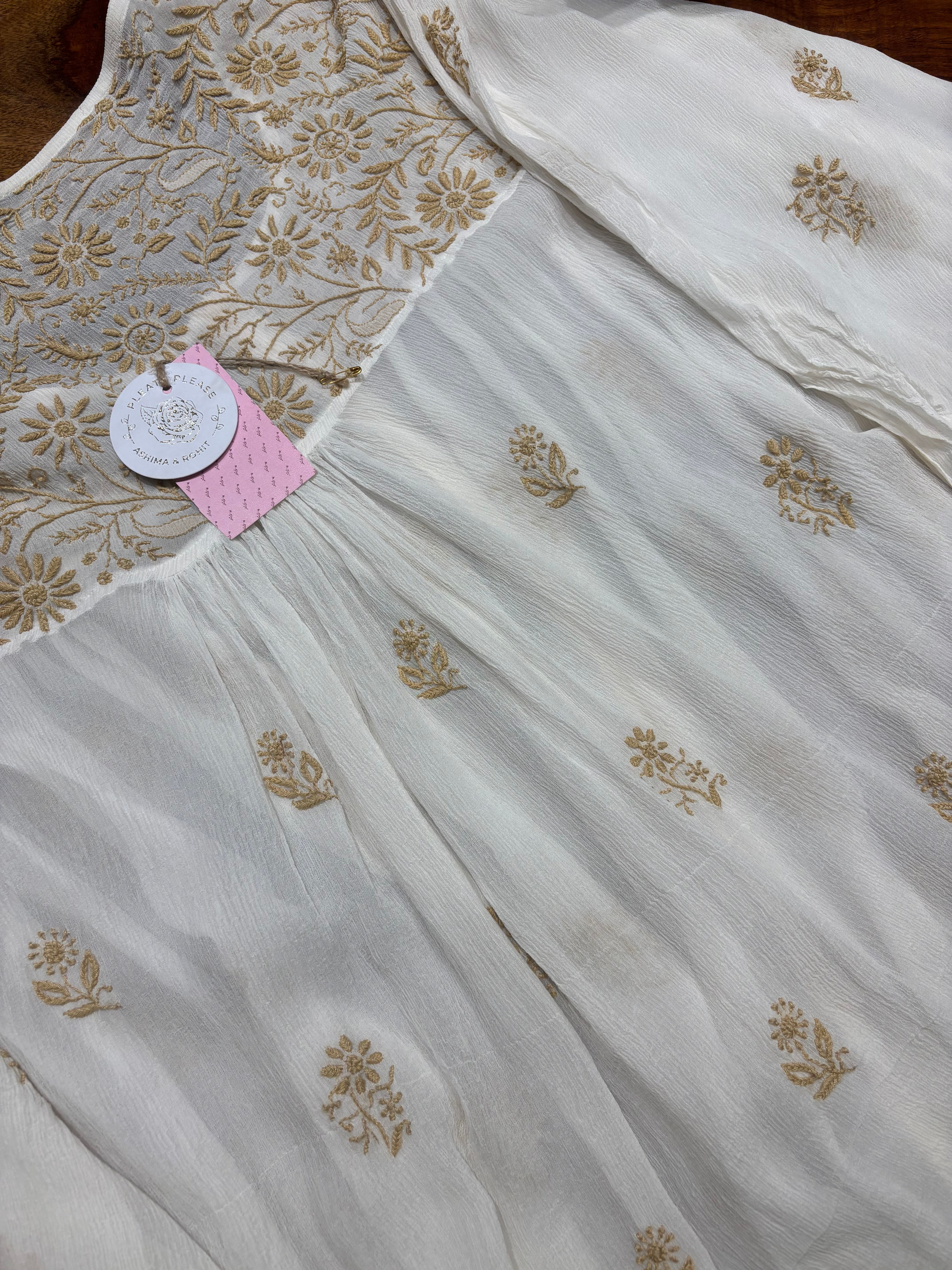 Dyeable Pure and Premium Chiffon Chikankari Top