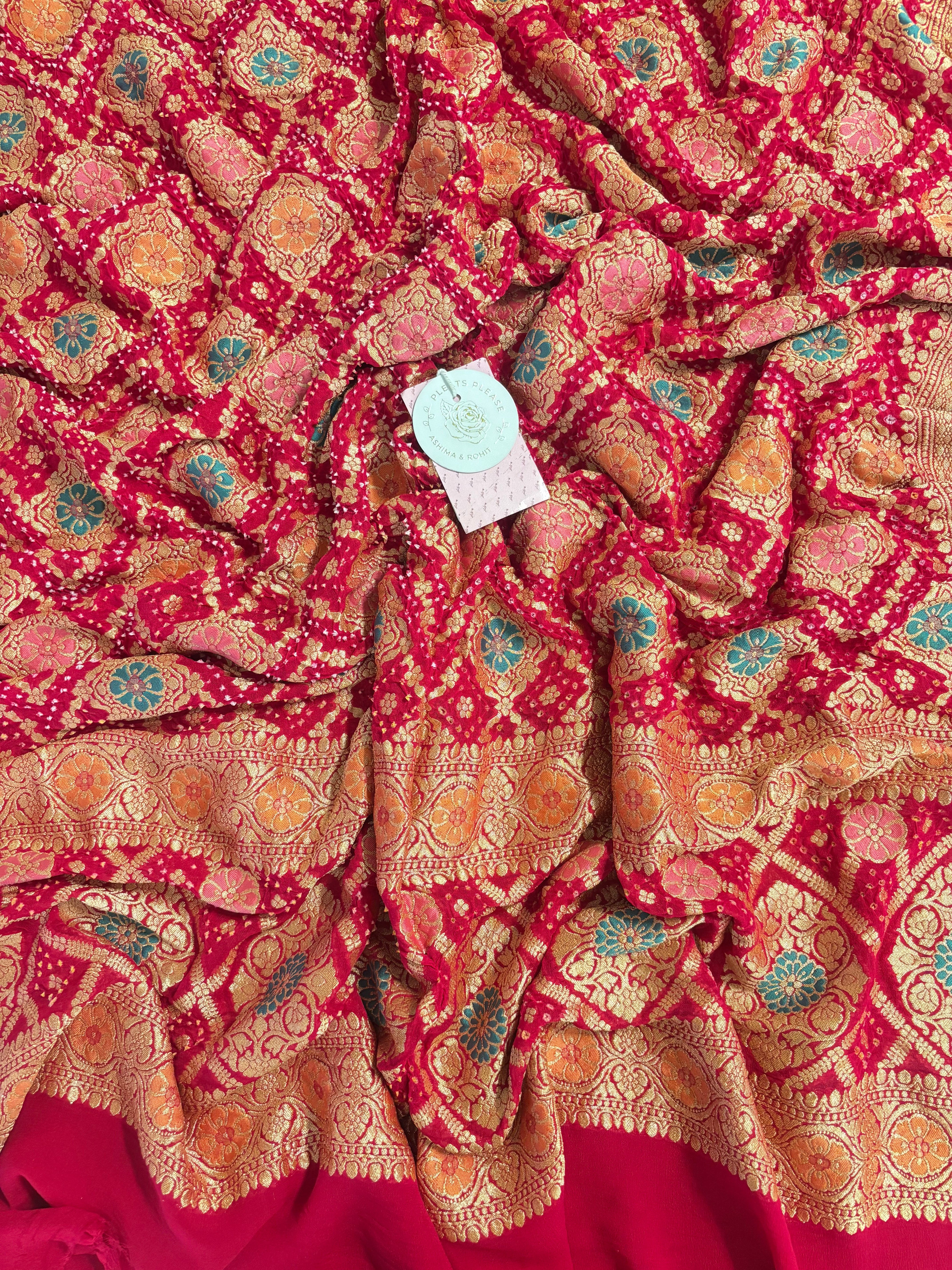 Magenta Rose Pure Khaddi Georgette Neemzari Dupatta