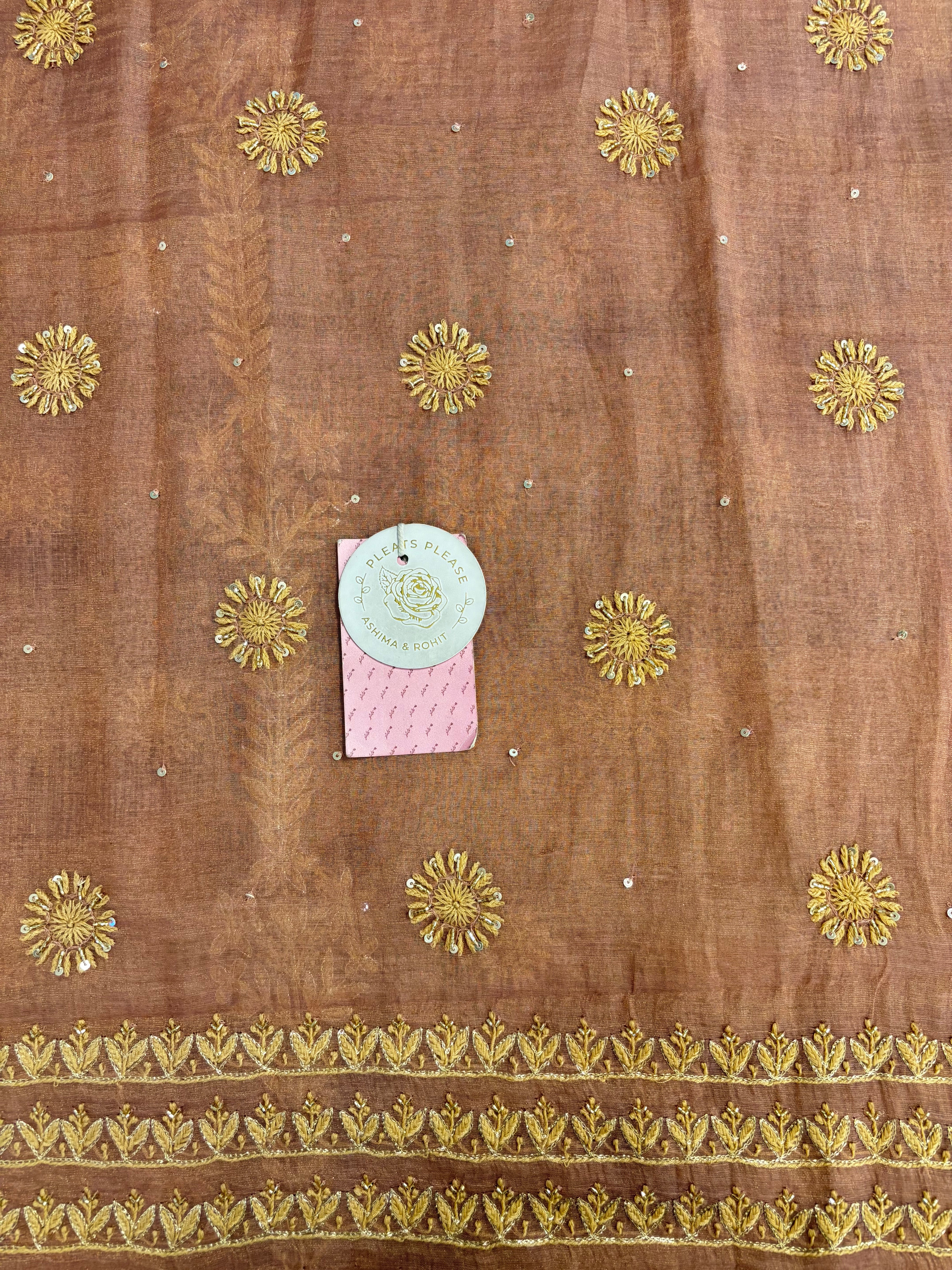 Copper Rose Pure & Premium Tissue Kurta & Dupatta