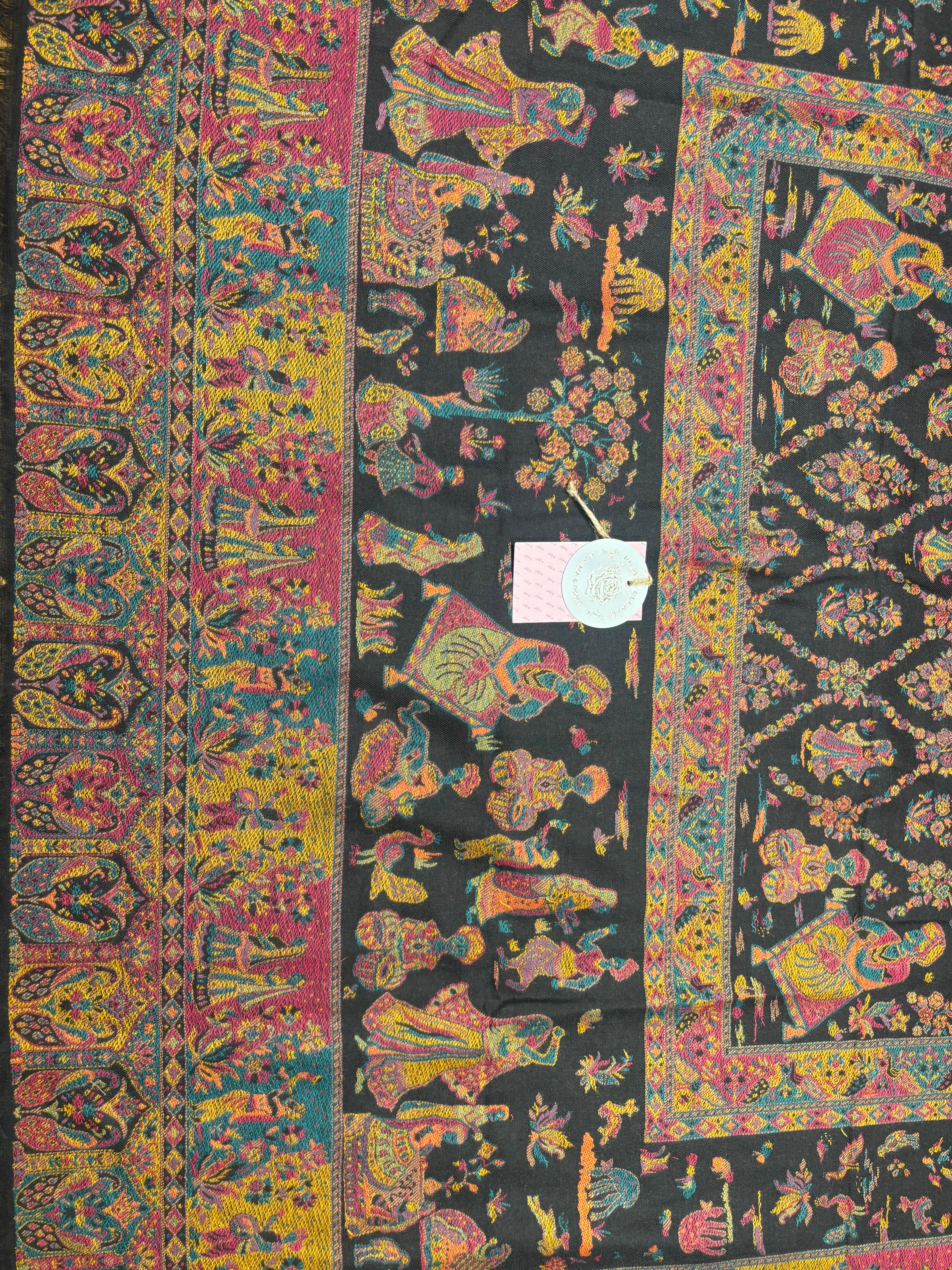 Black Cashmere Woolen Shawl