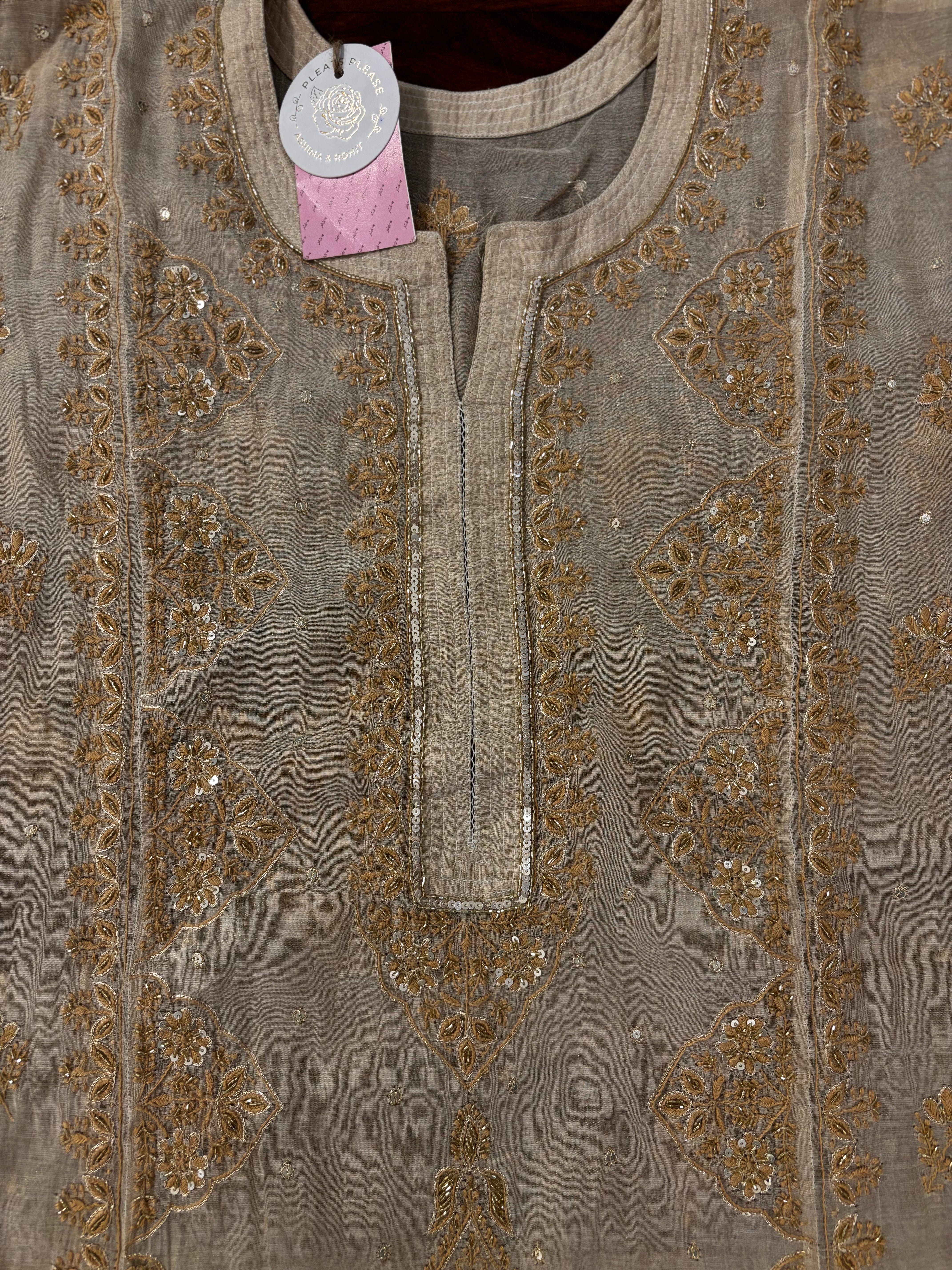 Dyeable Pure & Premium Tissue Chikankari Kurta & Dupatta