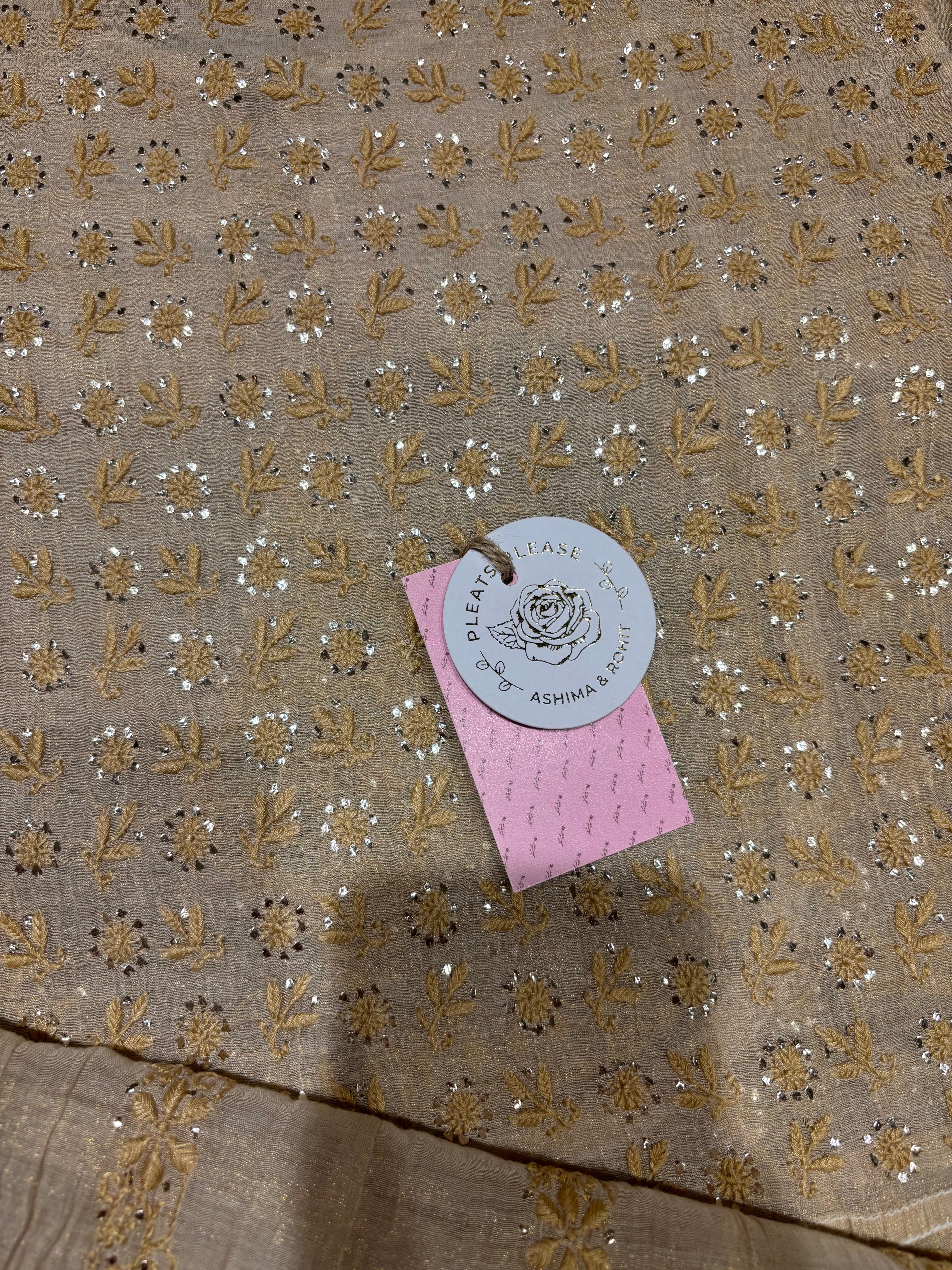 Dyeable Pure and Premium Tissue Chikankari & Mukaish Bajirao Anarkali and Dupatta Set